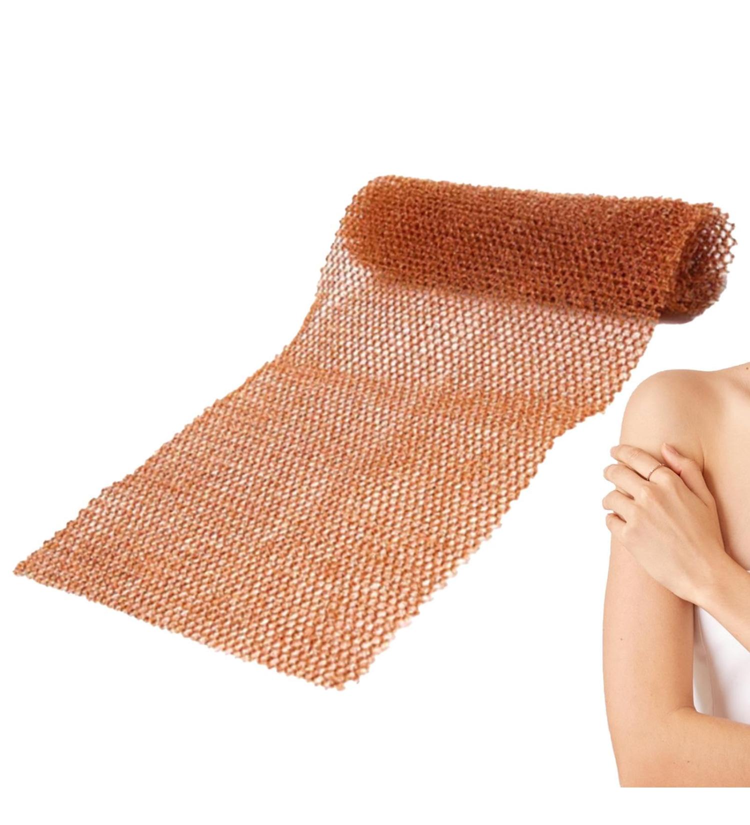 Body Scrubber Net - Smoother Skin Mesh with Back Scrubber Sponge Sponge Body Net for Sensitive Skin Multi-purpose Body Scrubber for Body Coffee - Buy Online on GoSupps.com