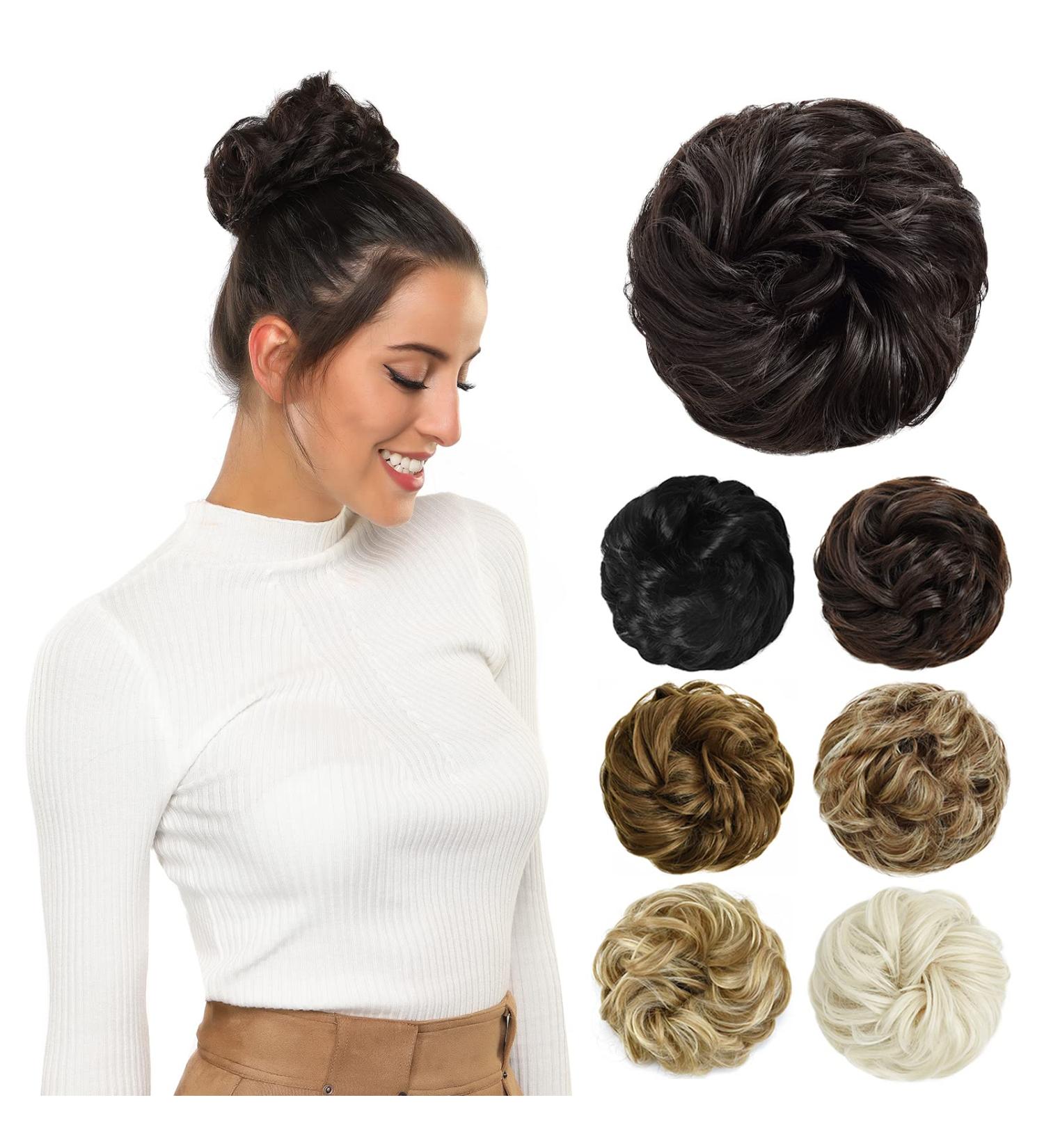 Yamel Dark Brown Messy Bun Hair Extension for Women | Updo Curly Scrunchie - Buy Online on GoSupps.com