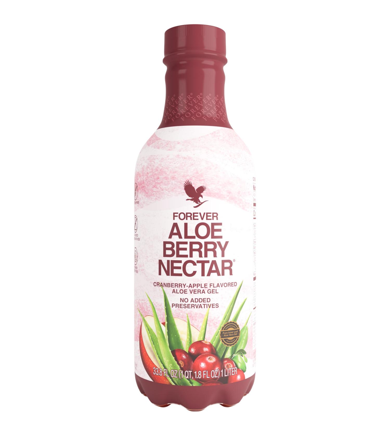 Forever Living - Aloe Berry Nectar 90.7% Pure Aloe Vera Gel with Cranberries and Apples No Added Preservatives 1L (Pack of 1) - Buy Online on GoSupps.com