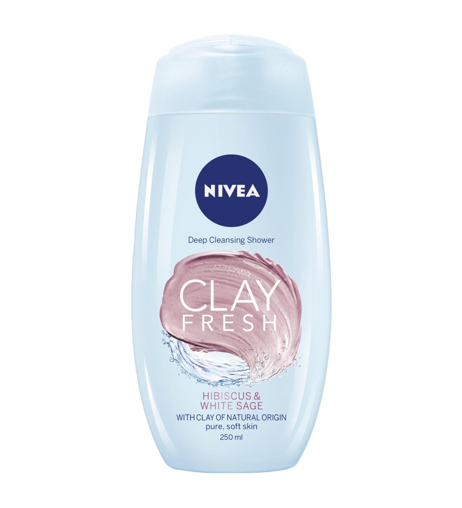 BEIERSDORF UK LTD Nivea Clay Fresh Body Wash Hibiscus & Witte Salie 250ml