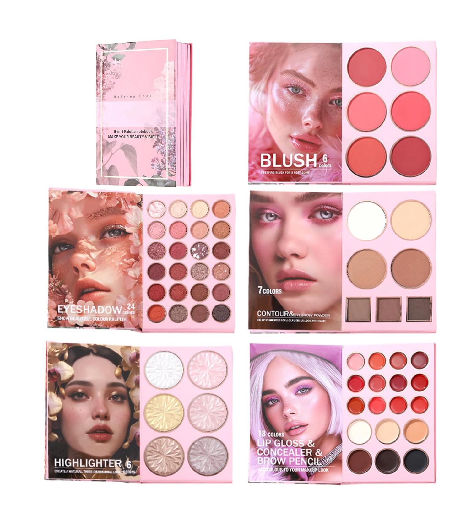 Makeup Palette 6 Colors Highlighters | Book Style 24 Colors Glitter Eyeshadow for Women Girls Makeup Travel Beauty Party Daily Scene - Buy Online on GoSupps.com