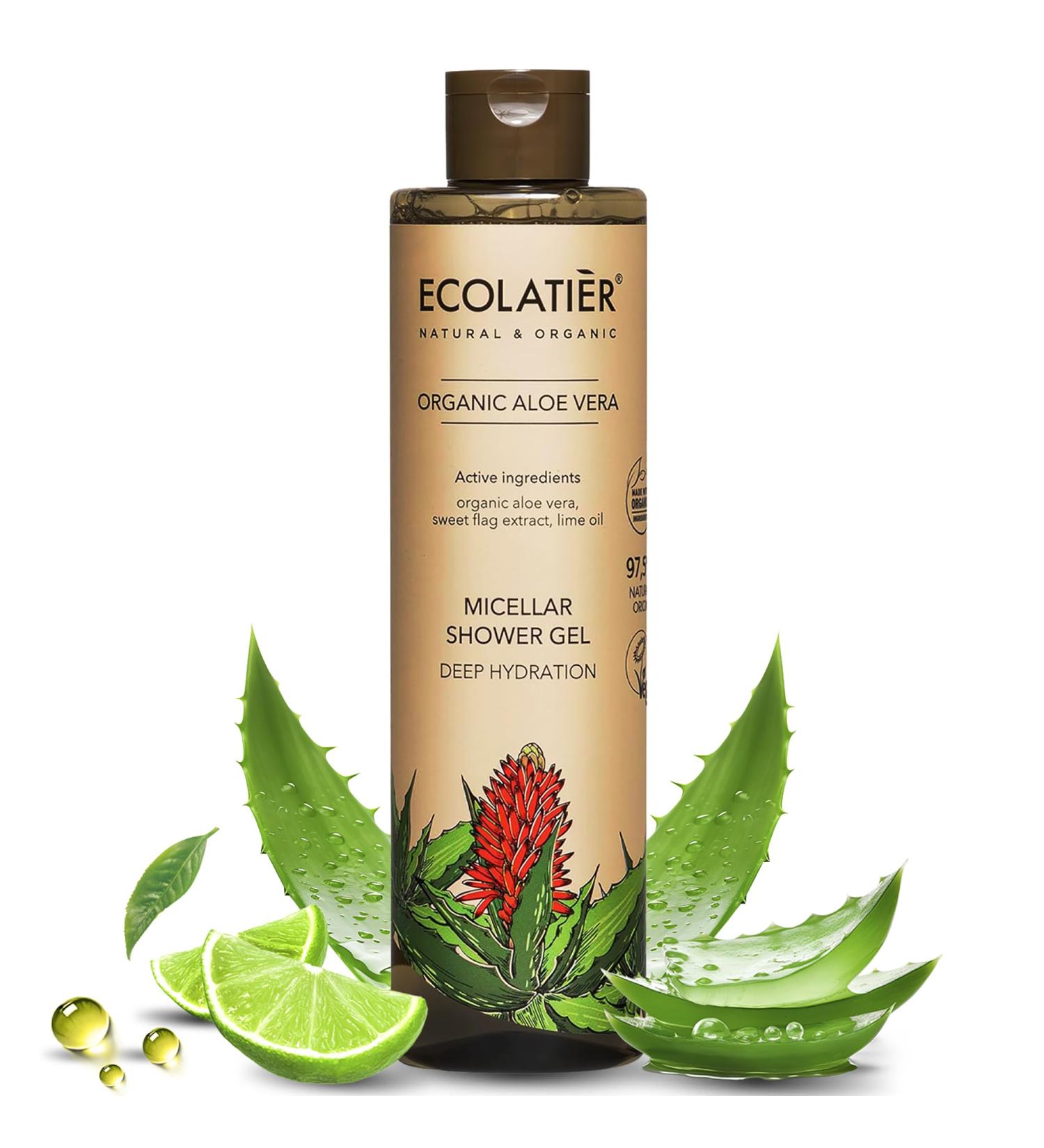 Micellar Shower Gel Deep Hydration with Organic Aloe Vera | 97.5% Natural Vegan Body Wash for Sensitive Skin | 11.8 Fl Oz - Buy Online on GoSupps.com