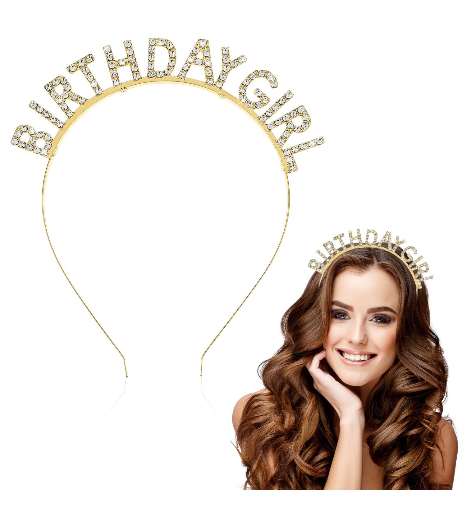 Grevosea Birthday Girl Headband Birthday Crown Birthday Headband Happy Birthday Headband for Women Girls Rhinestone Happy Birthday Accessories Crown Birthday Tiara Happy Birthday Decorations Gifts - Buy Online on GoSupps.com