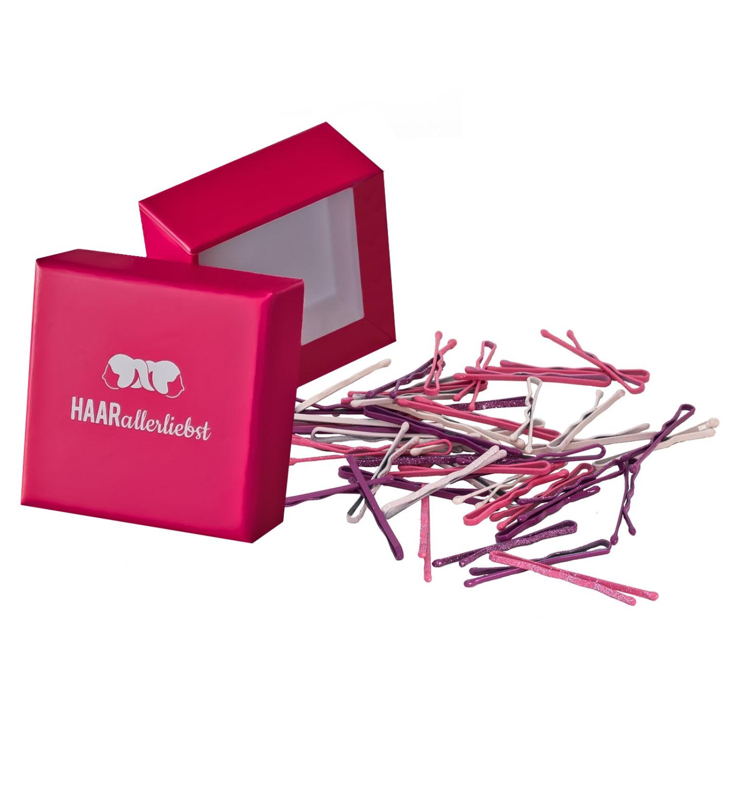 Hair-Like Pink Glitter Hair Clamps & Bobby Pins (48 pcs) for Girls - Stylish Storage Box Included - Buy Online on GoSupps.com