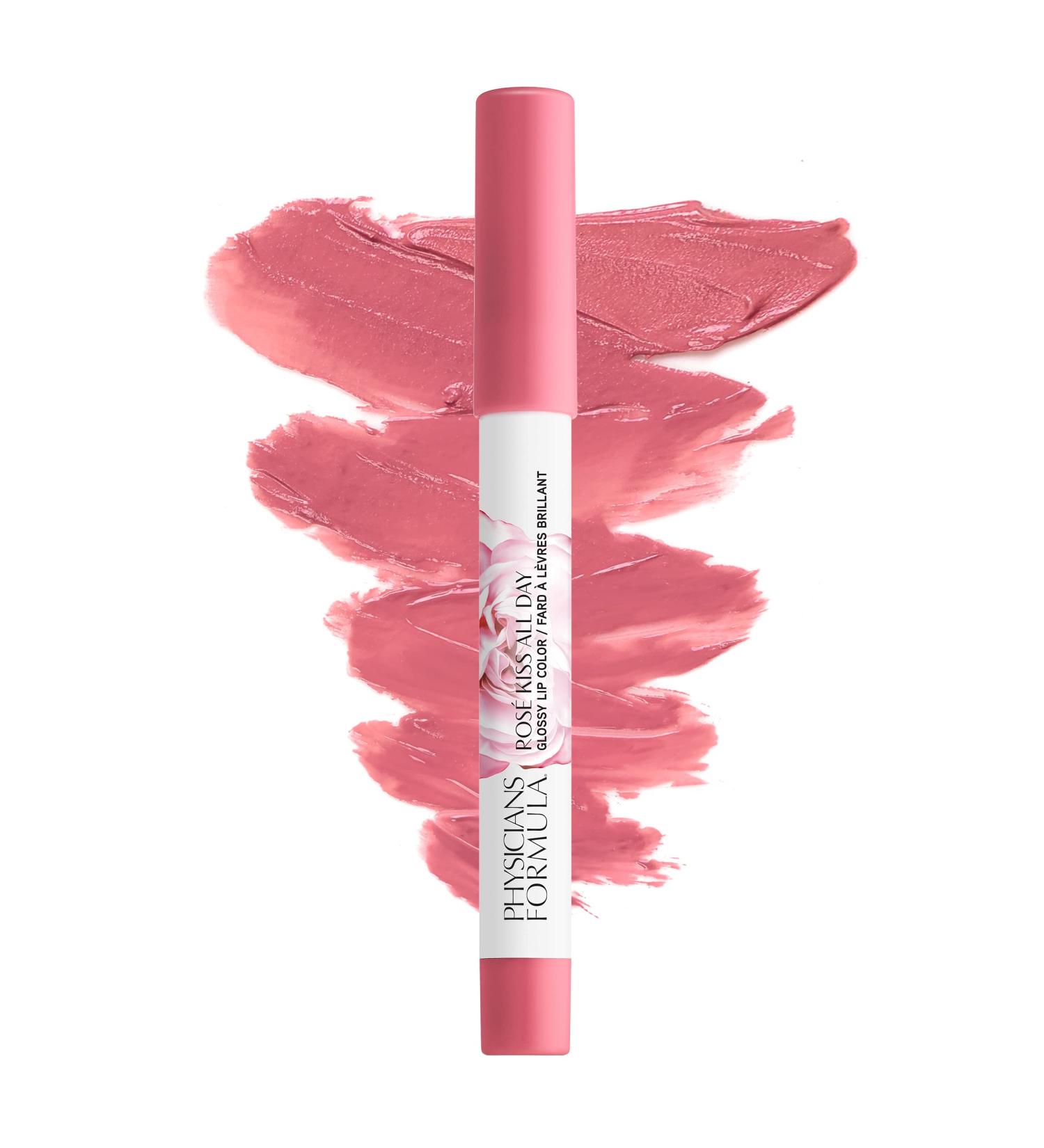 Physicians Formula Ros Kiss All Day Glossy Lipstick in Pink Blind Date | Dermatologist Tested & Clinically Proven | 0.15 Ounce - Buy Online on GoSupps.com
