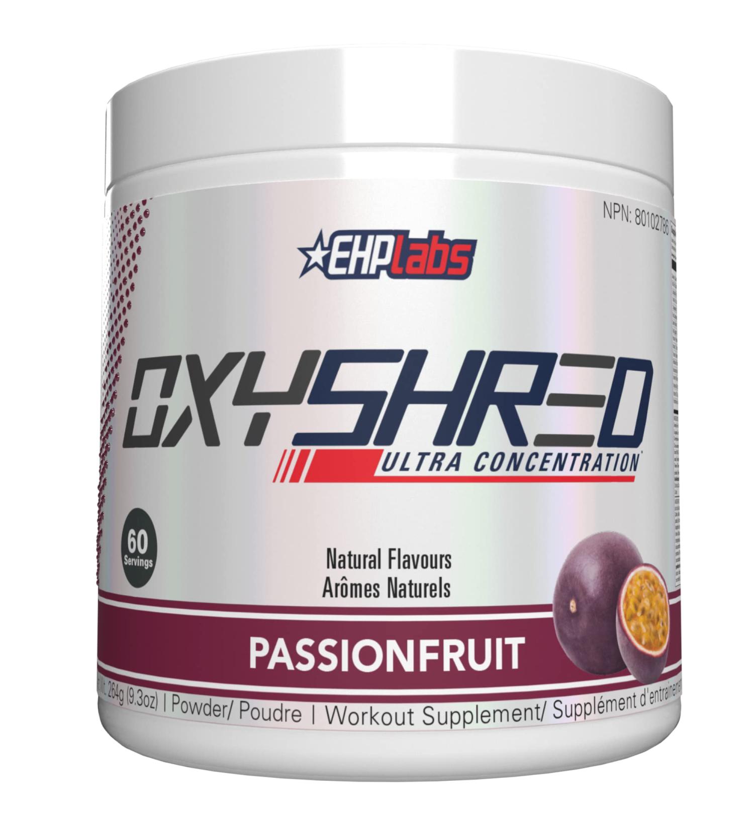 EHPlabs OxyShred Thermogenic Pre Workout Powder & Shredding Supplement - Preworkout for Men & Women Sugar Free Energy Powder with 150mg of Caffeine - Passionfruit 60 Servings - Buy Online on GoSupps.com