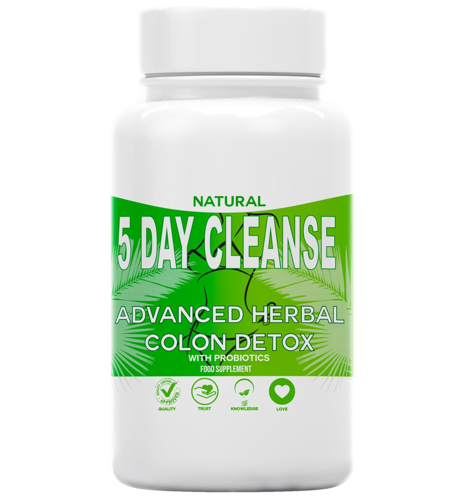 5 Day Rapid Colon Detox & Cleanse | 30 Vegan Capsules | Natural Laxative with Probiotic | Constipation Bloating Gut Detox Relief | All Natural Ingredients Vitamins | Gluten Free | Easy to Swallow 30 count (Pack of 1) - Buy Online on GoSupps.com