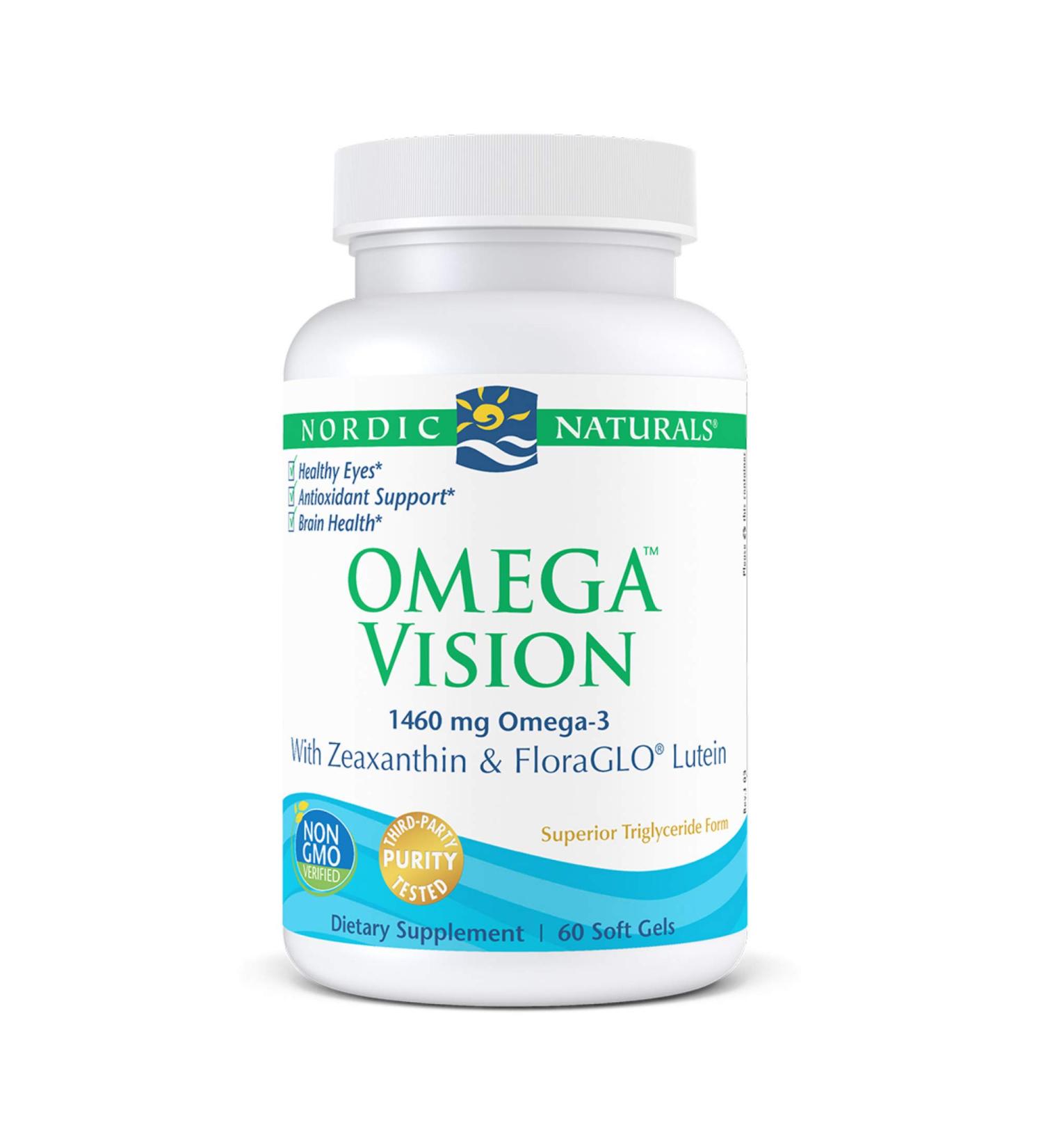 Nordic Naturals Omega Vision Lemon Soft Gels - Eye Health with Zeaxanthin and Lutein - 60 Count - Buy Online on GoSupps.com