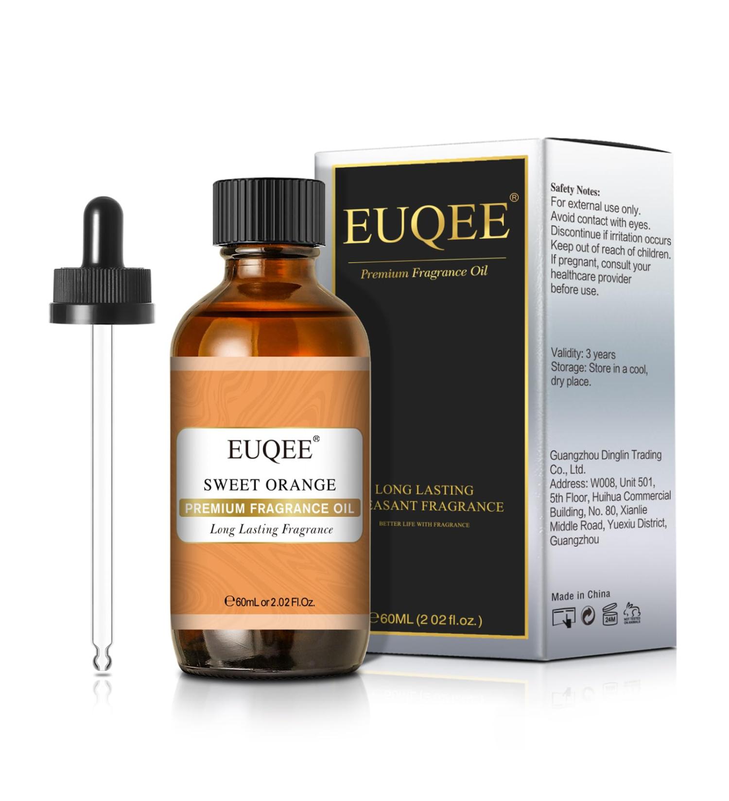 EUQEE Sweet Orange 60ml Premium Grade Aromatherapy Fragrance Oil for Home Diffusers and DIY Candle Making - Buy Online on GoSupps.com