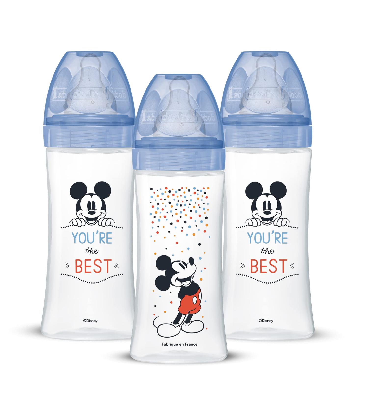 Dodie Set of 3 Anti-Colic Initiation+ Baby Bottles Mickey 330ml +6 Months Round Teat Flow 3 - Buy Online on GoSupps.com