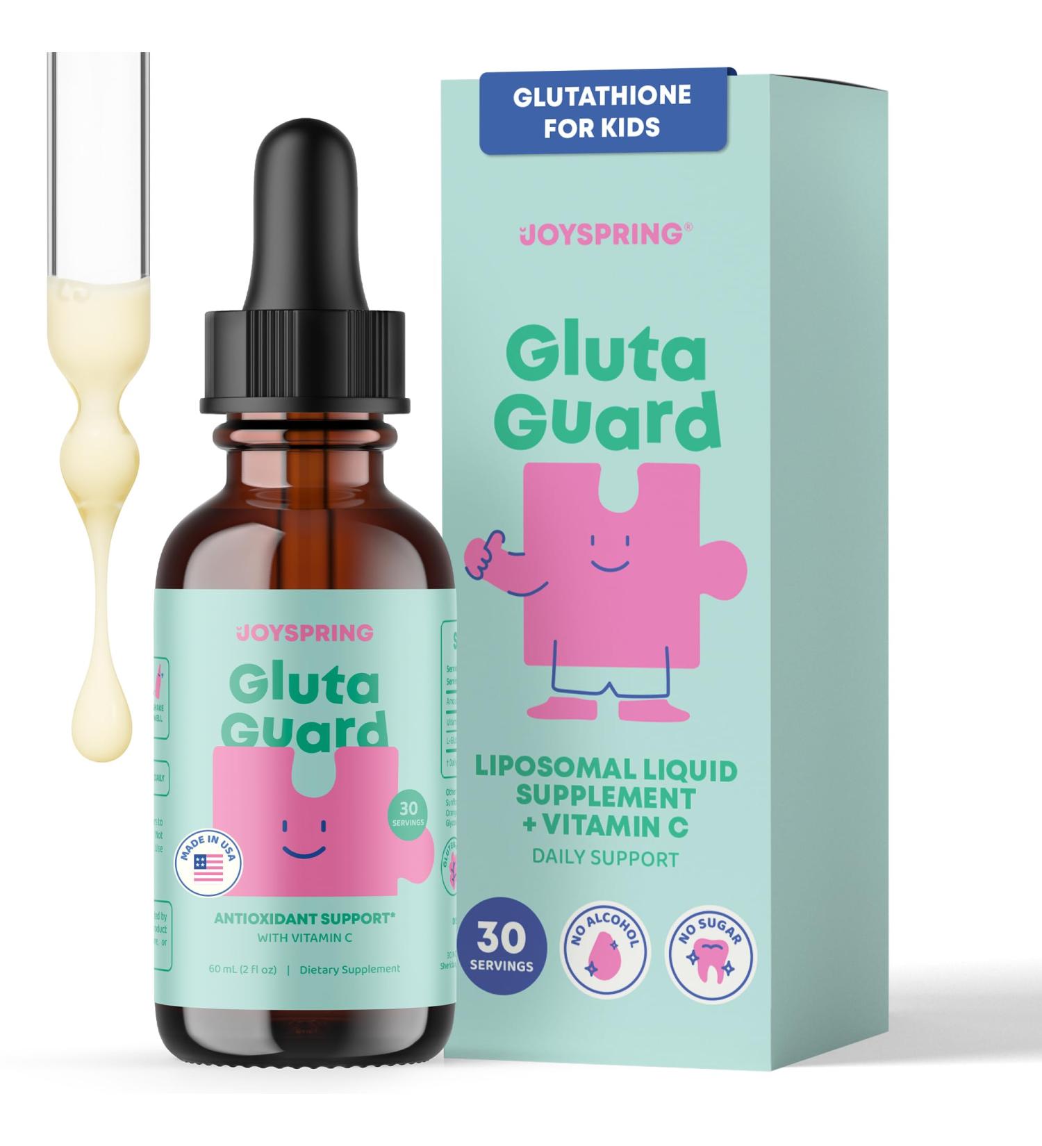 JoySpring Liposomal Glutathione Supplement for Kids | Supports Speech and Eye Contact | 50 MG Antioxidant L-Glutathione Drops | 2 oz Liquid Detox Supplement 1 Fl Oz (Pack of 1) - Buy Online on GoSupps.com
