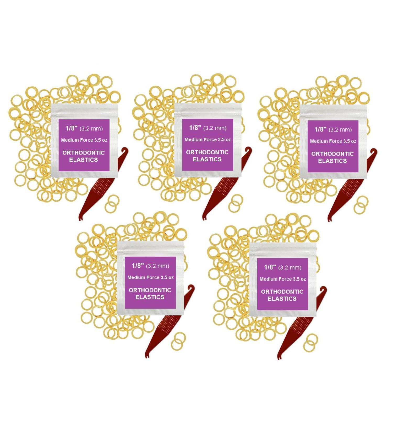 500 Pack 1/8 Inch Natural Medium Orthodontic Elastic Rubber Bands - Small Rubberbands for Braces, Dreadlocks, Hair Braids - Tooth Gap Fix - Includes Free Elastic Placer - Buy Online on GoSupps.com