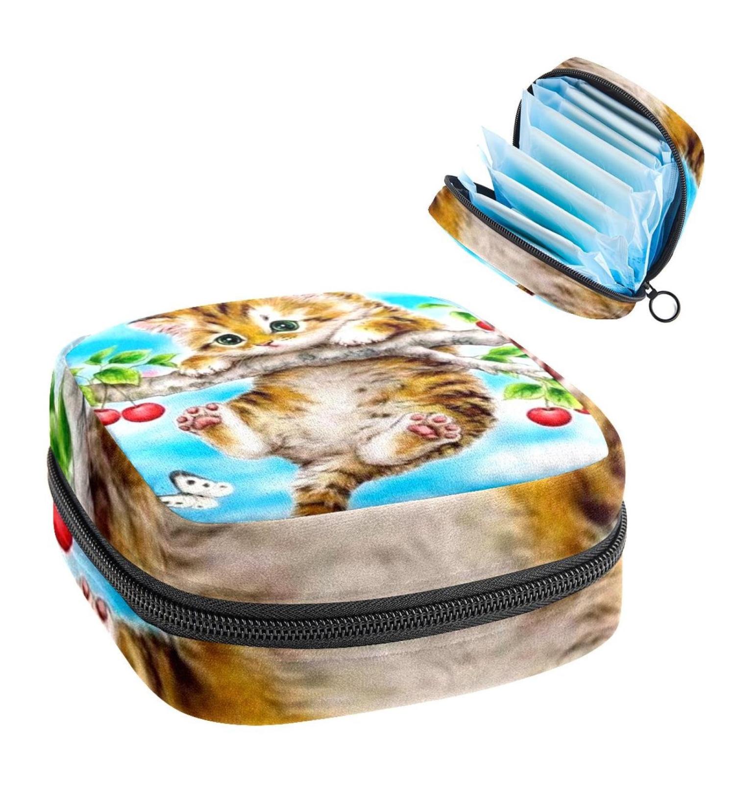 GIAPB Period Bag - Cat and Tree Color2555 | Sanitary Napkin Storage & Travel Makeup Pouch - Buy Online on GoSupps.com