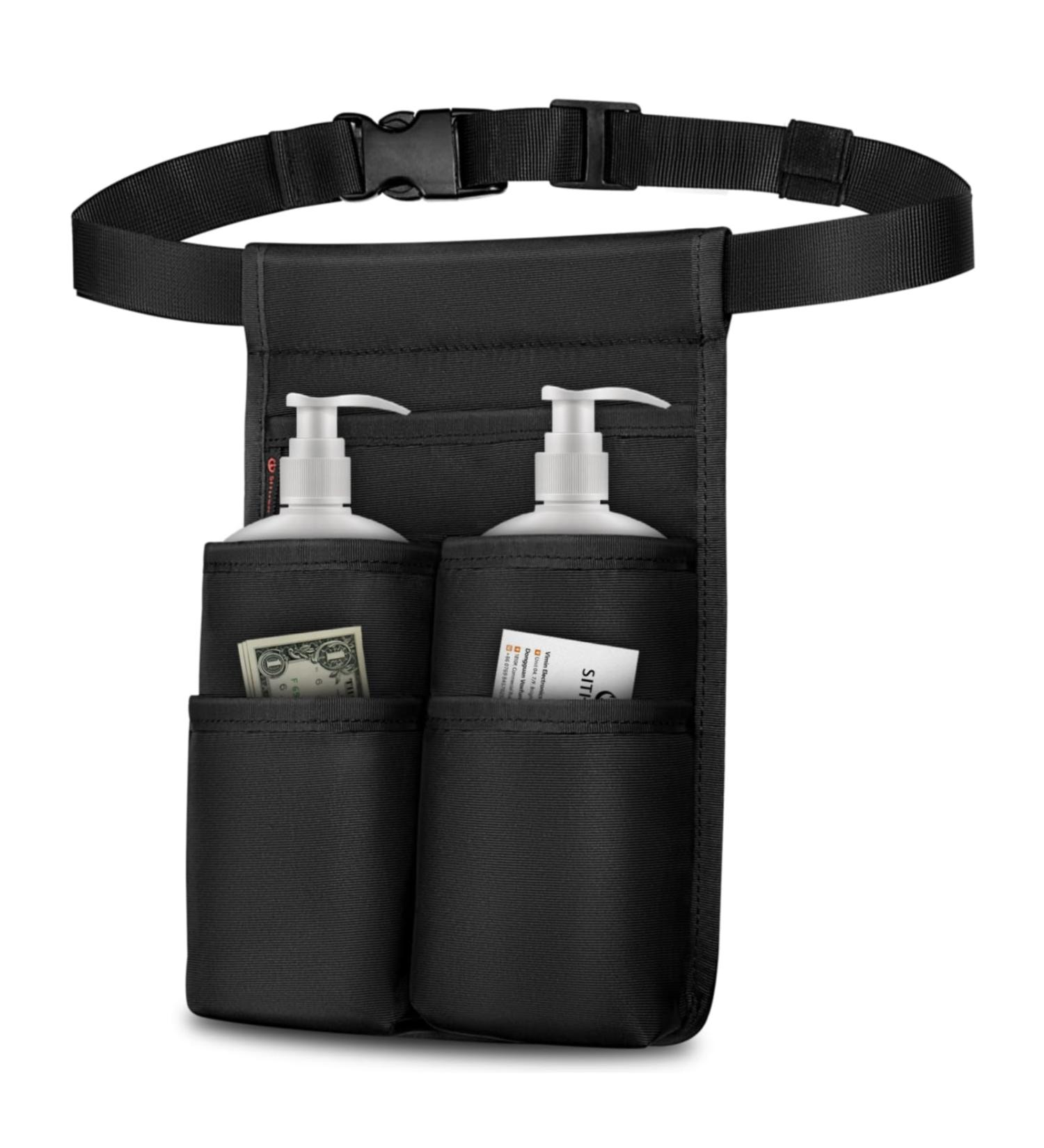 Sithon Massage Oil Bottle Holder - Professional Therapist Holster for 2 Bottles | Adjustable Belt | Masseur Massage Lotion Carrier - Black (Pack of 1) - Buy Online on GoSupps.com