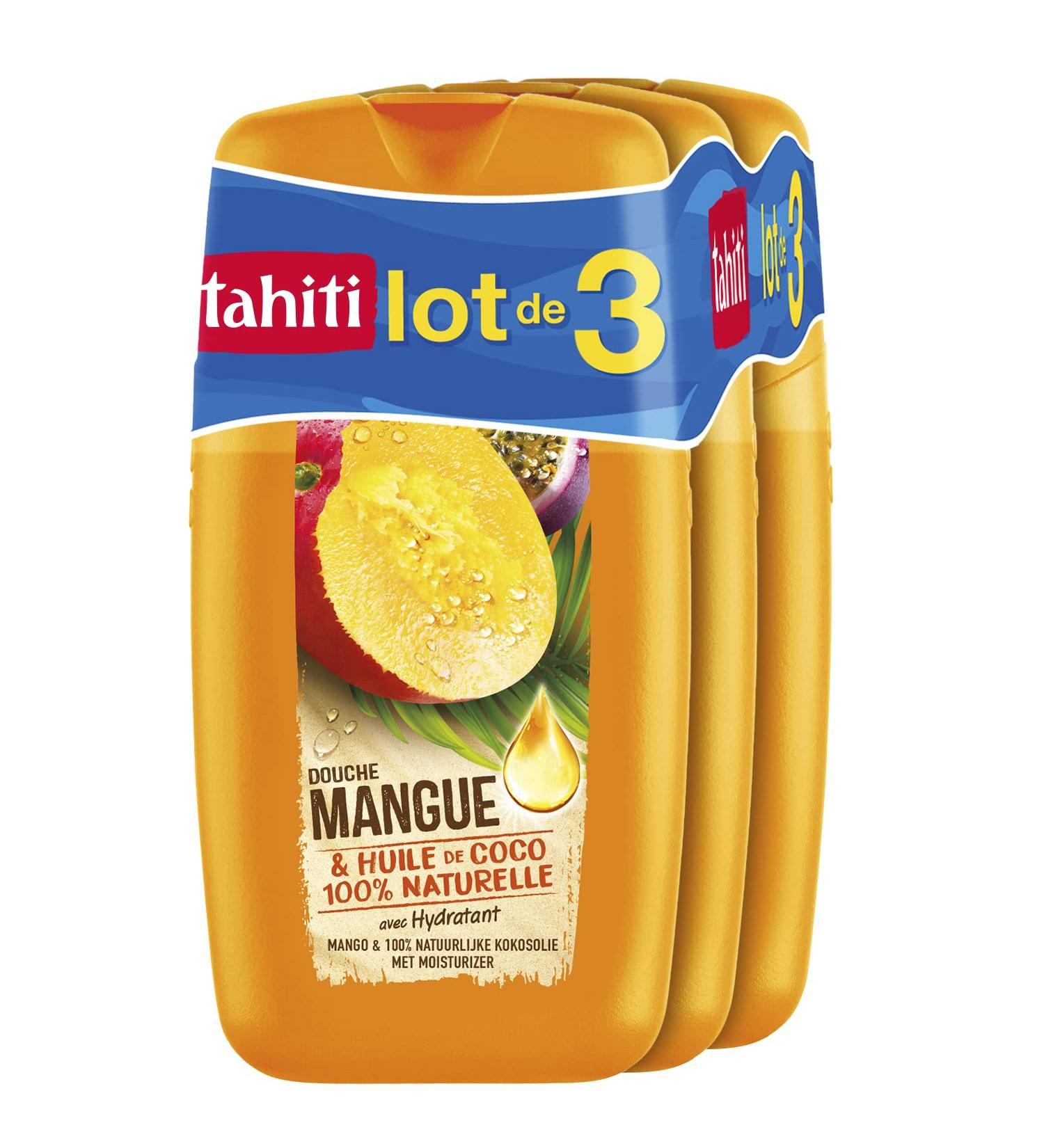 TAHITI - Gel Douche Tahiti Mangue & Huile de Coco - Formule Base d'Ingr dients d'Origine Naturelle - Lot de 3 x 250 ml - Buy Online on GoSupps.com