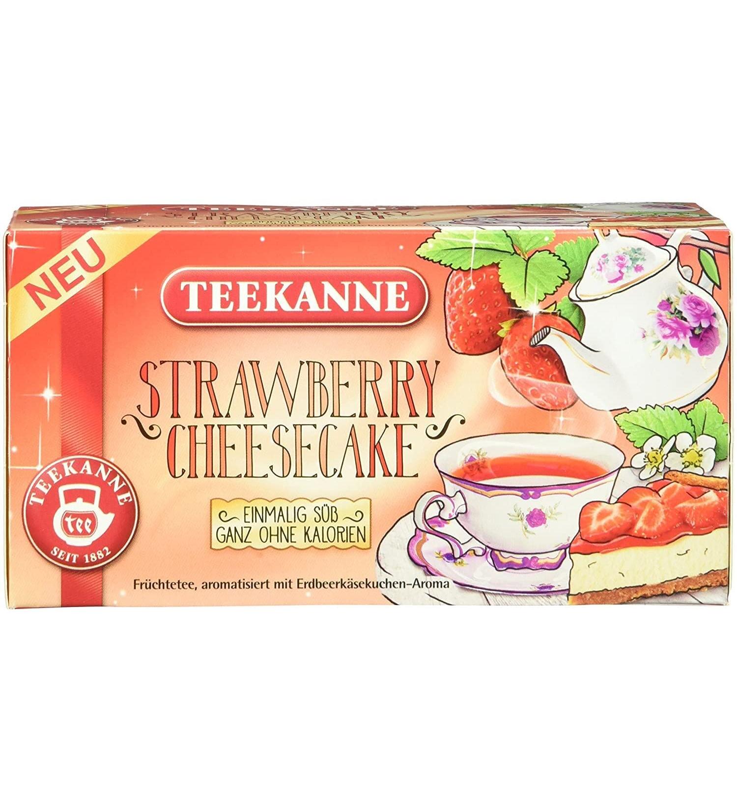 Teekanne Sweeteas Strawberry Cheesecake Tea - Pack of 12 | Delicious Strawberry Cheese Flavour 18 Tea Bags Each - Buy Online on GoSupps.com