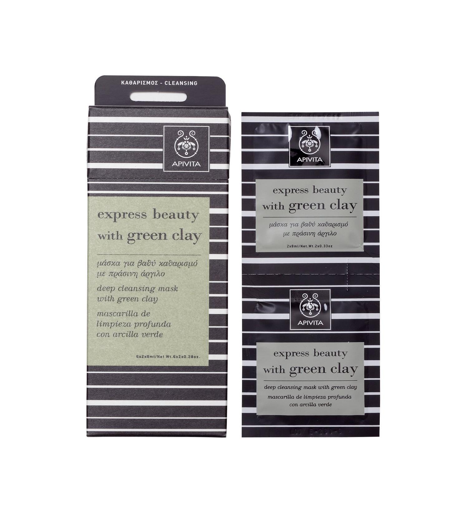 Apivita Face mask with green clay deep cleansing
