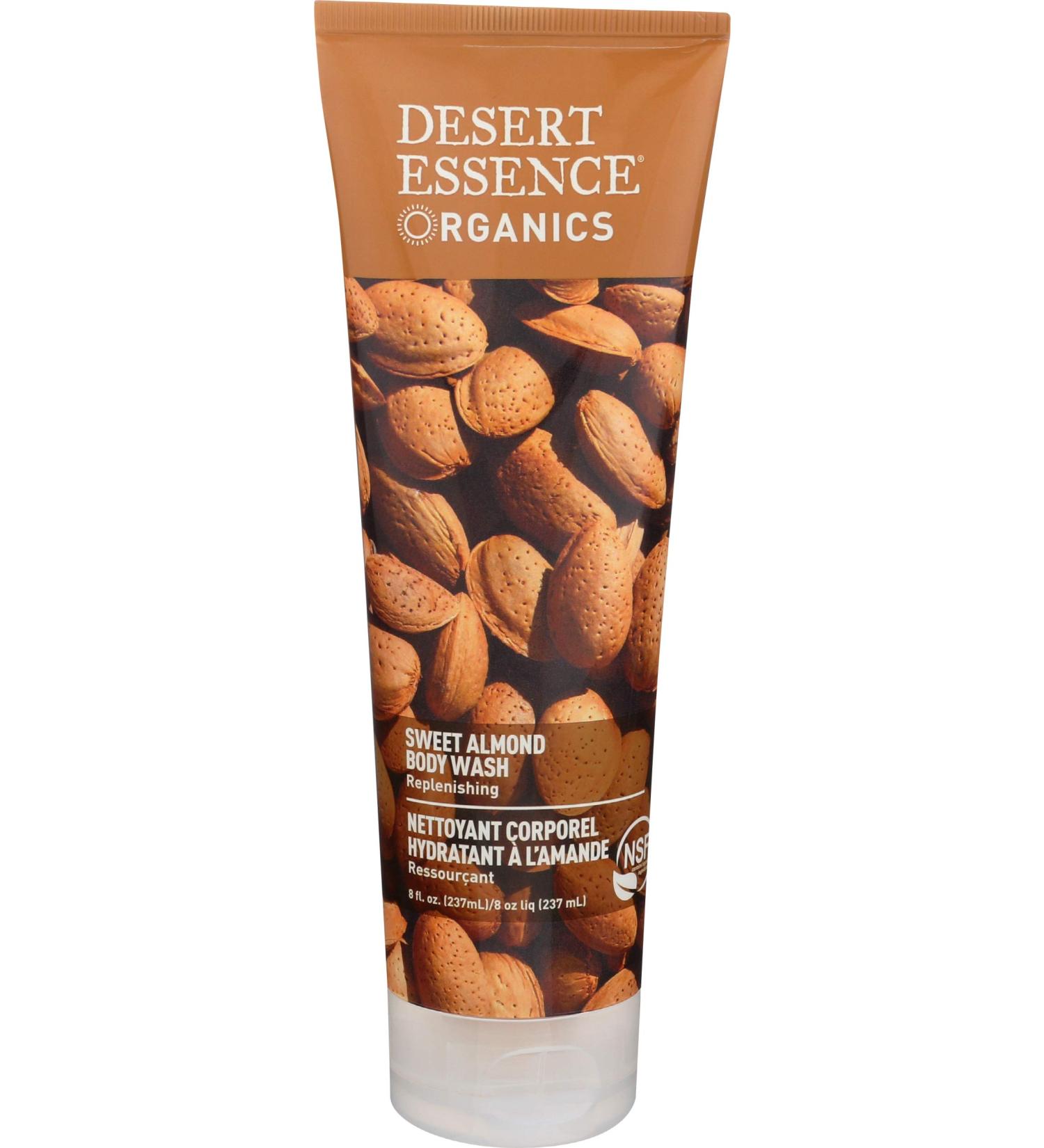 Desert Essence Organics Almond Body Wash - Hydrating 8 Oz | Nourishing Natural Cleanser for Glowing Skin - Buy Online on GoSupps.com