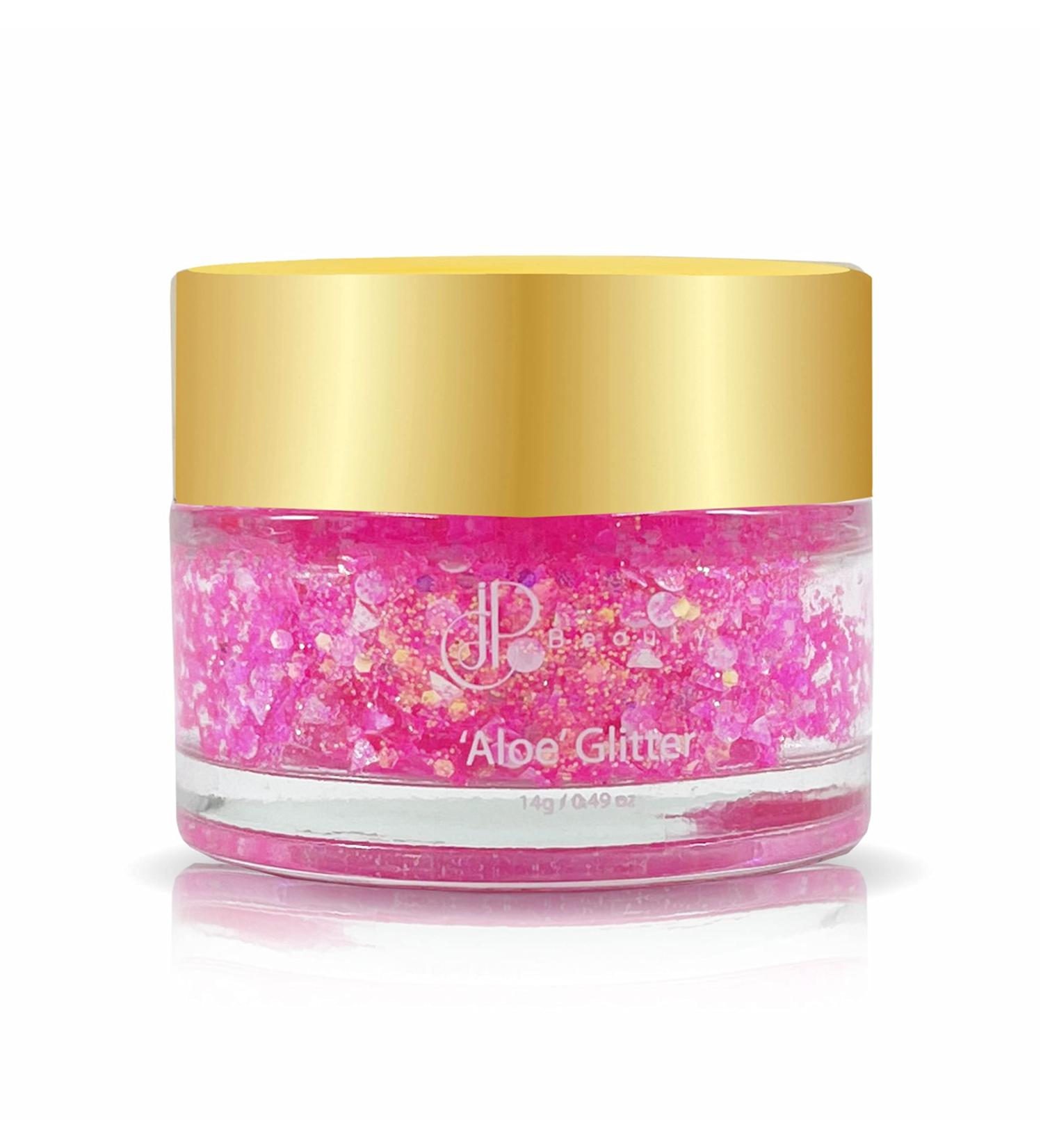 CJP Beauty Holographic Glitter Gel - Self-Adhesive & Quick-Dry Body Glitter - 92% Aloe Vera - For Body, Hair, Face, Eyes - 14g/0.49oz - Barby Mood - Buy Online on GoSupps.com