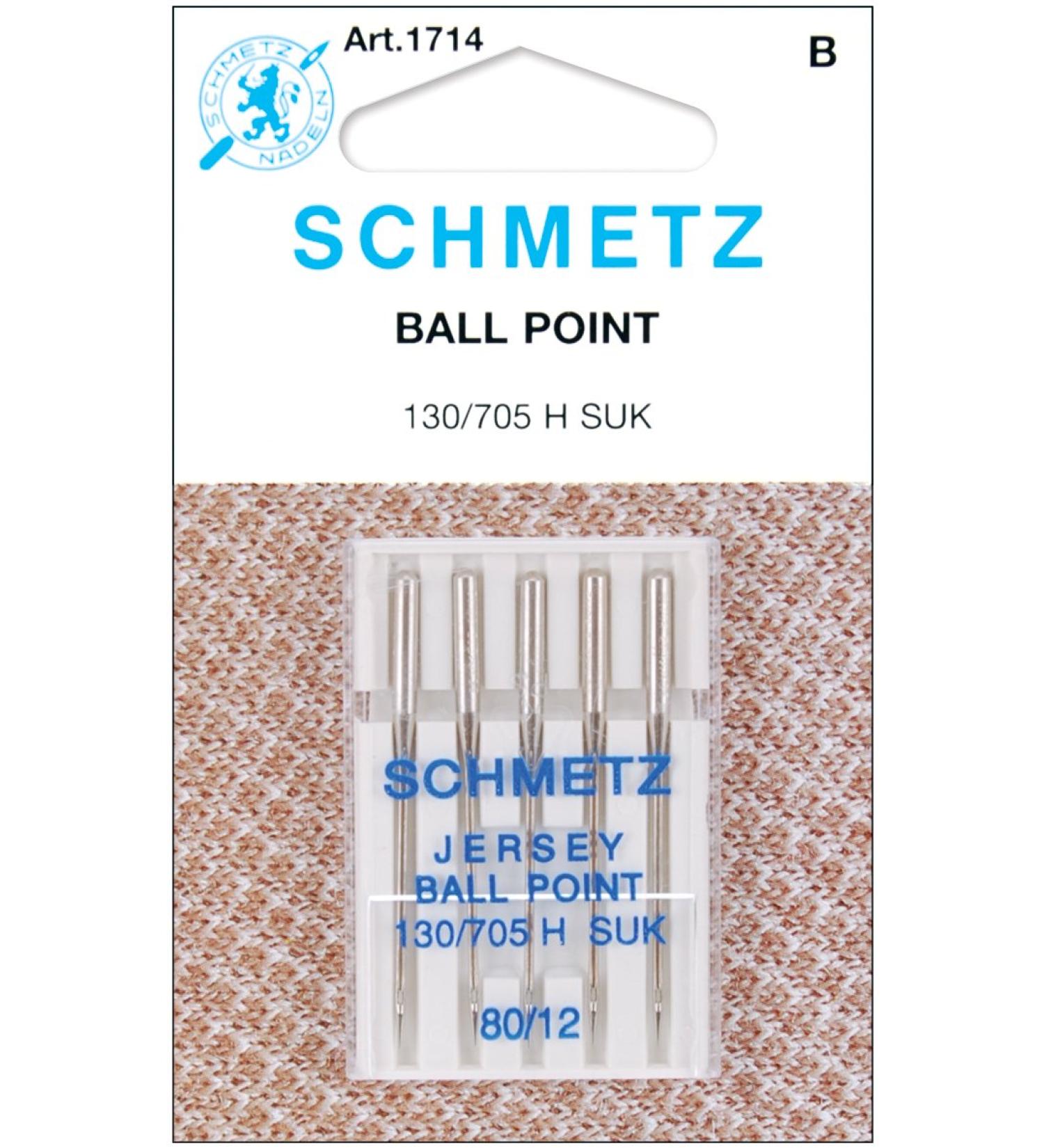 Schmetz 1714C Ball Point Jersey Machine Needles, Size 80/12, 5-Pack