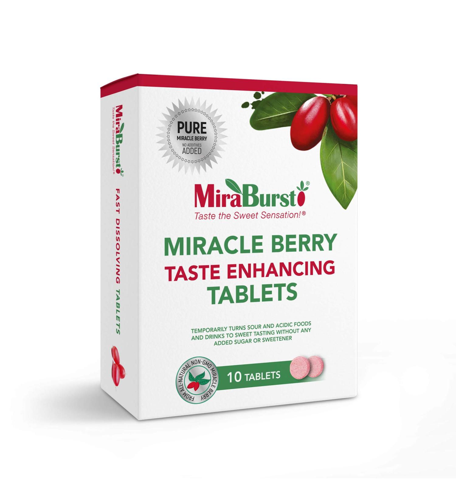 MiraBurst Miracle Berry Tablets - 10 Count | Natural Flavor Enhancer - Buy Online on GoSupps.com
