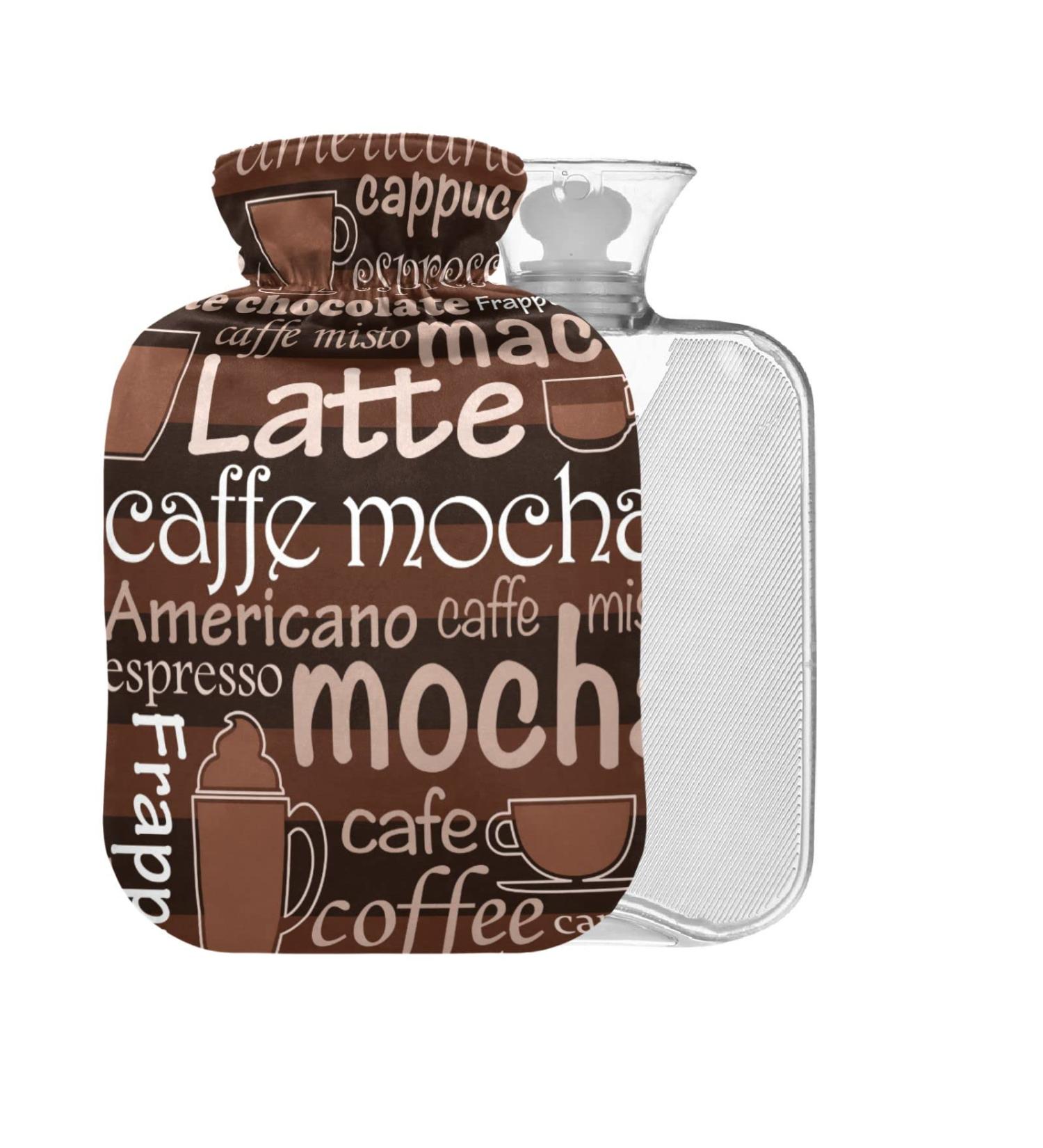 Buy BAP Free 2L Hot Water Bottle with Cover - Best Pain Relief for Bed Hands & Feet | Eco-Friendly Coffee Words - Buy Online on GoSupps.com