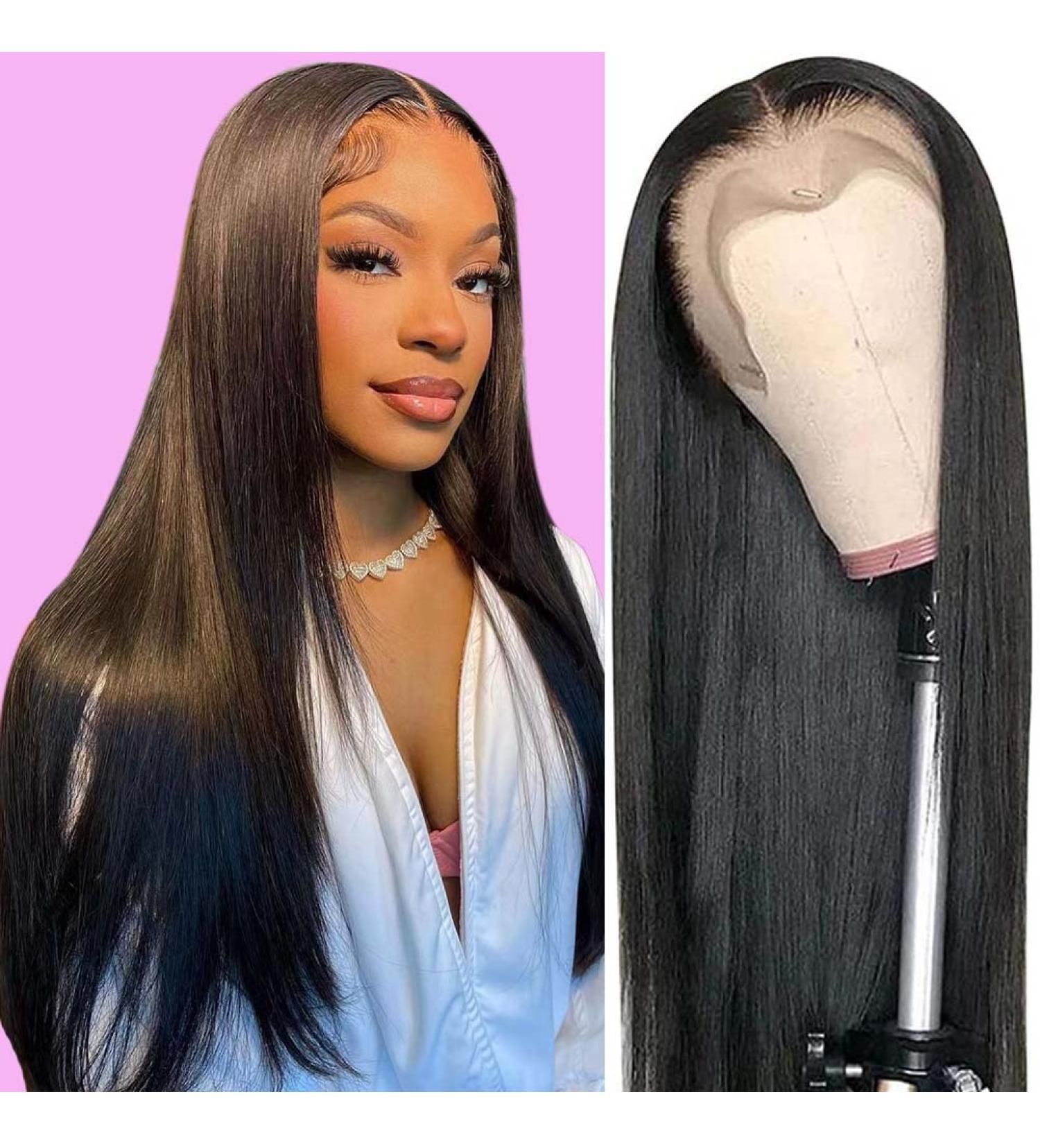 Kasodna 13x4 HD Transparent Lace Frontal Wig for Women - 9A Brazilian Virgin Human Hair, 180% Density, Pre Plucked with Baby Hair, Natural Color - 20 Inch - Buy Online on GoSupps.com