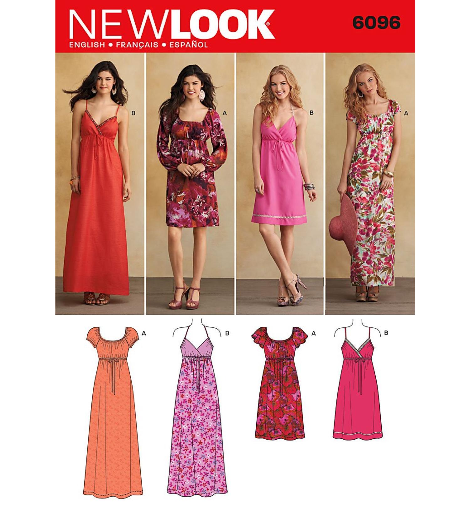 Simplicity Pattern 6096: Misses Dresses with Length and Sleeve Variations - Sizes 4-16 - Buy Online on GoSupps.com