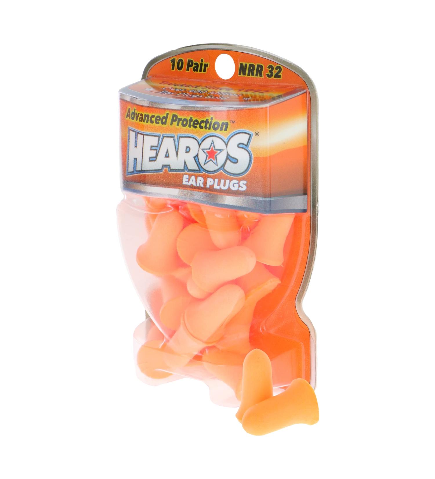 Hearos Advanced Protection Ear Plugs Foam NRR 32 - 10 Pair Orange (5810) - Buy Online on GoSupps.com