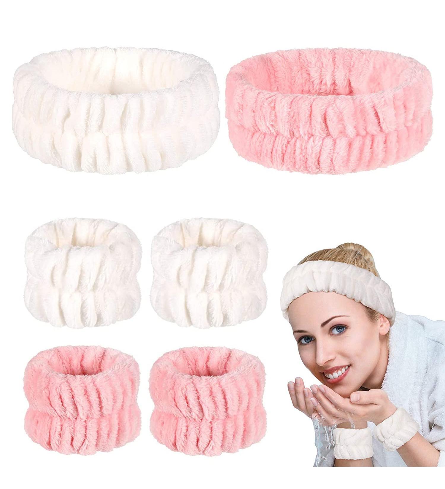 6 Pcs Face Wash & Spa Headband Set - Adjustable Elastic Hairbands for Skincare, Yoga, Sports, Shower - Buy Online on GoSupps.com