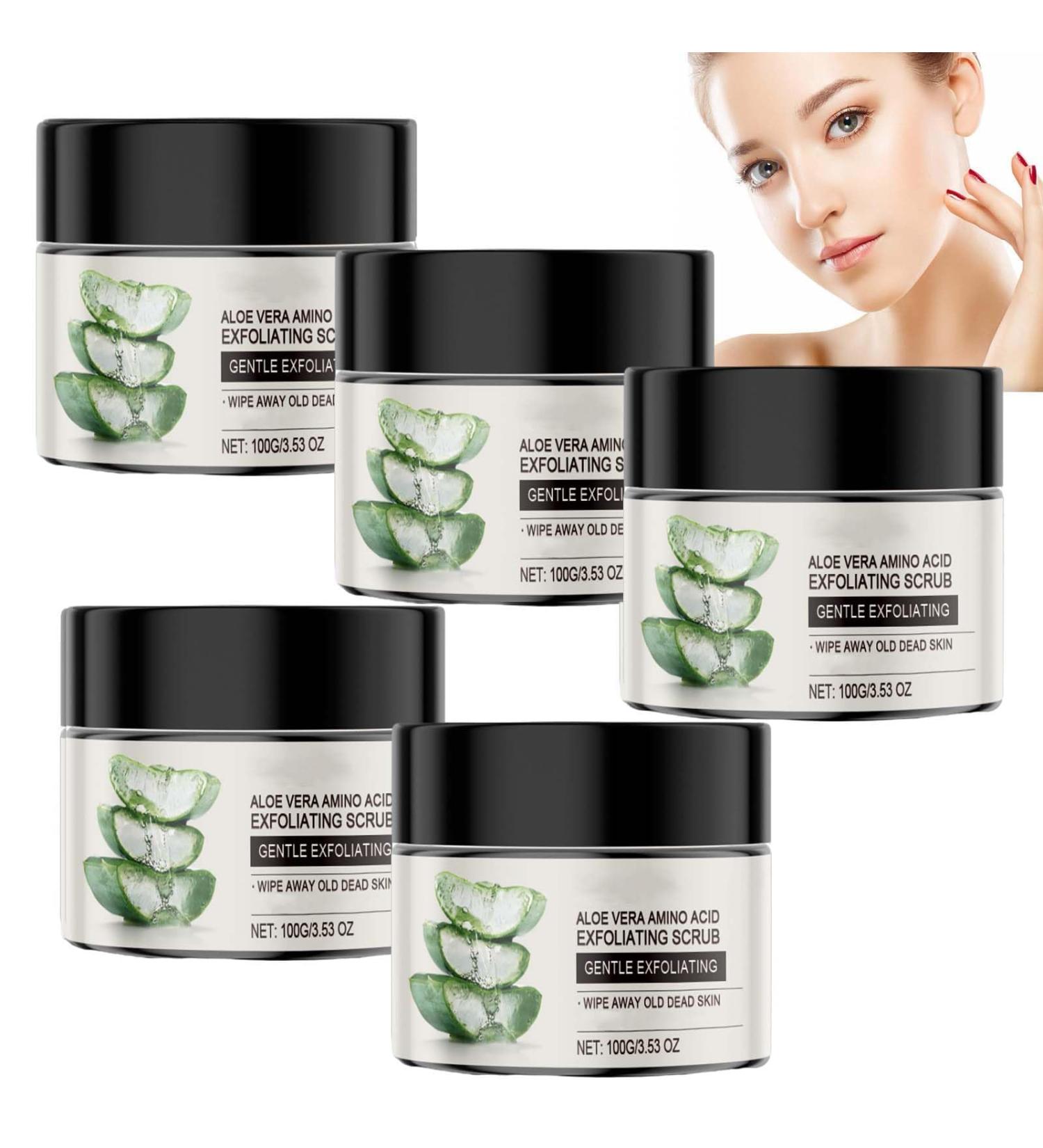 Gommage exfoliant pour le visage aux acides amin s l'aloe vera avec vitamine C - Gel peeling doux pour une peau lisse et lumineuse nettoie et hydrate en profondeur am liore la texture (5Pcs) - Buy Online on GoSupps.com