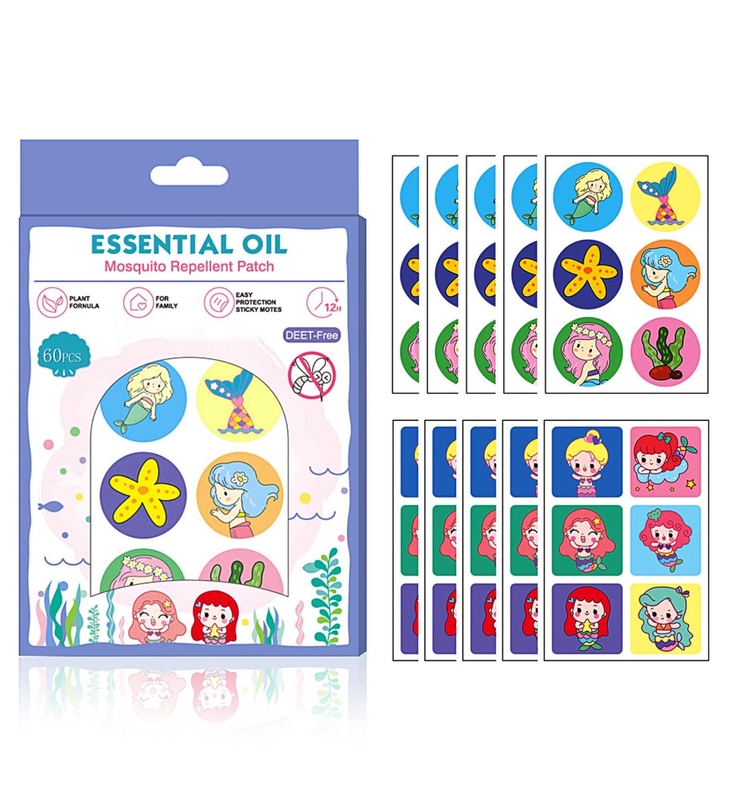 60 Pcs Natural Essential Oil Mosquito Repellent Stickers - 24-Hour Protection for Kids & Adults | Anti-Mosquito Patches for Camping, Travel, Outdoors & Home - Buy Online on GoSupps.com