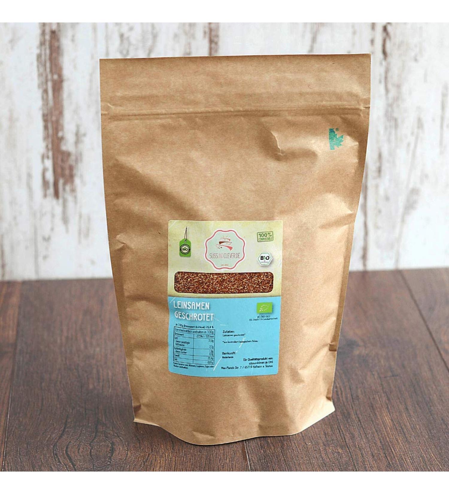 Organic Crushed Linseed 1.0 kg | Plastic-Free & Eco-Friendly Packaging | s ssundclever.de  - Buy Online on GoSupps.com