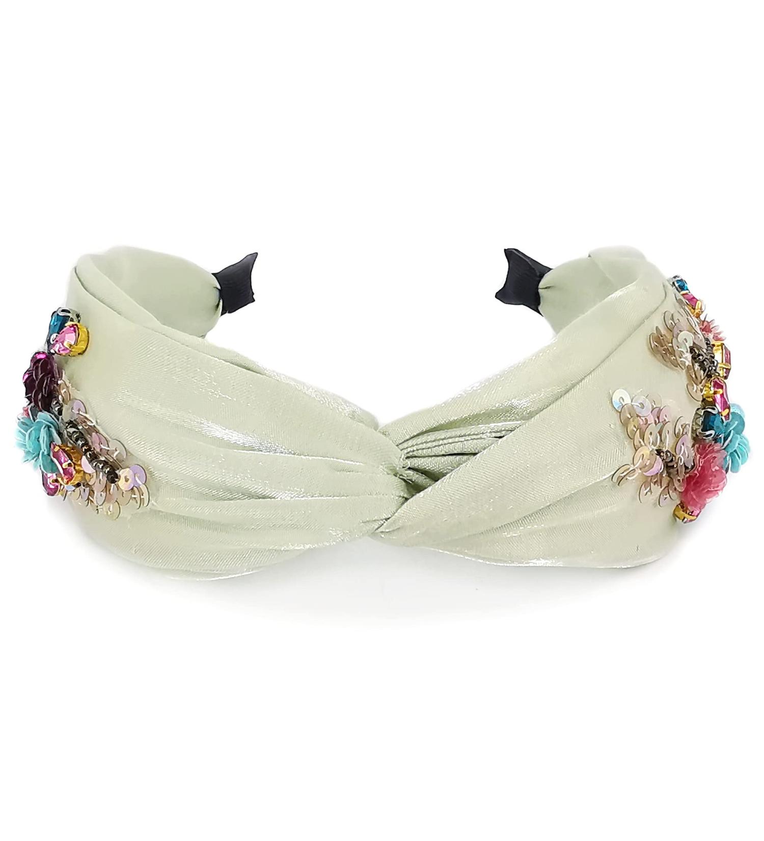 QTMY Fashion Headband: Sequin Beaded Hair Accessory for Women - Light Green - Buy Online on GoSupps.com