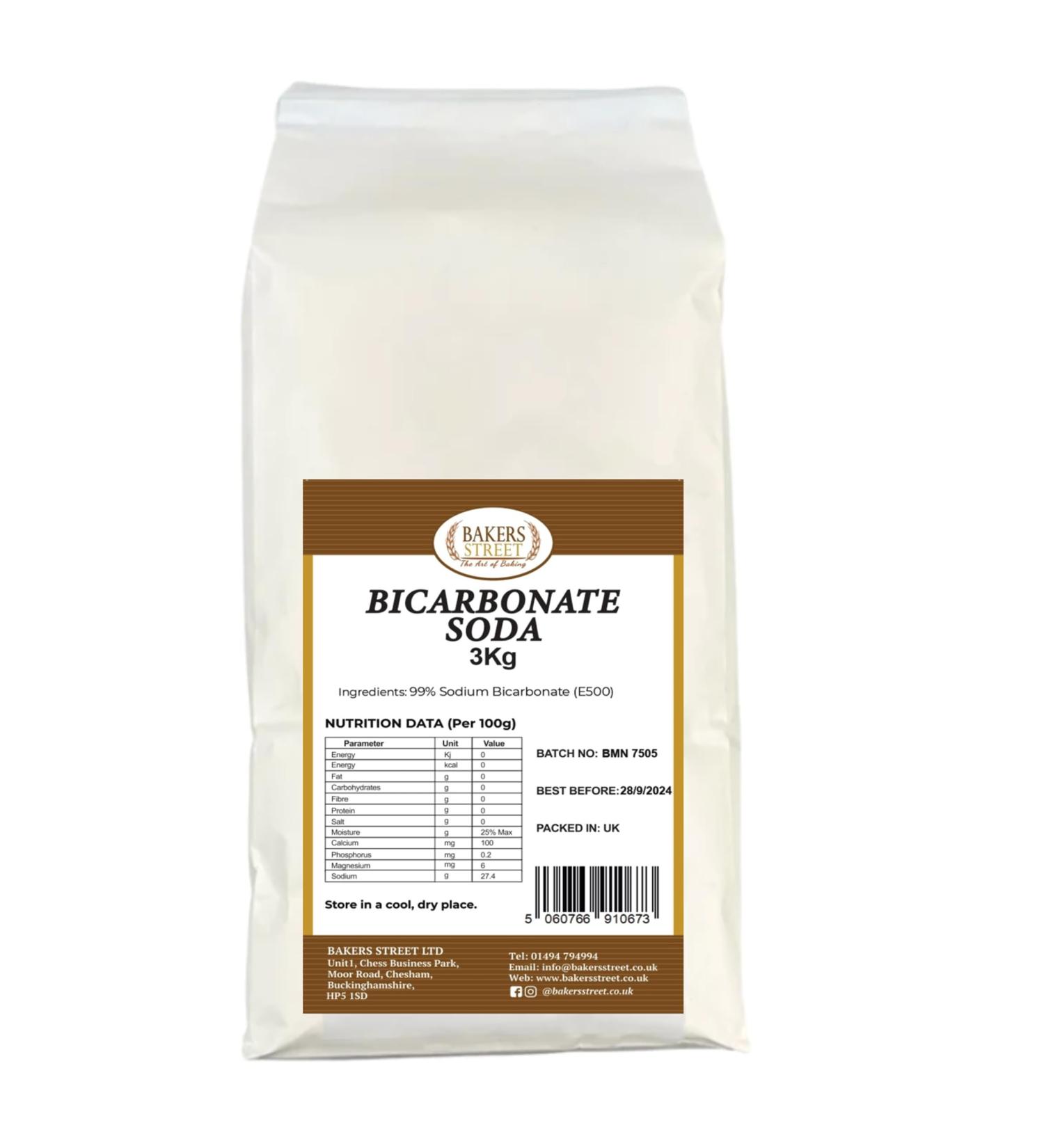 Sodium Bicarbonate | of Soda | Baking Soda | Fine Powder | Food Grade | (3 Kg) - Buy Online on GoSupps.com