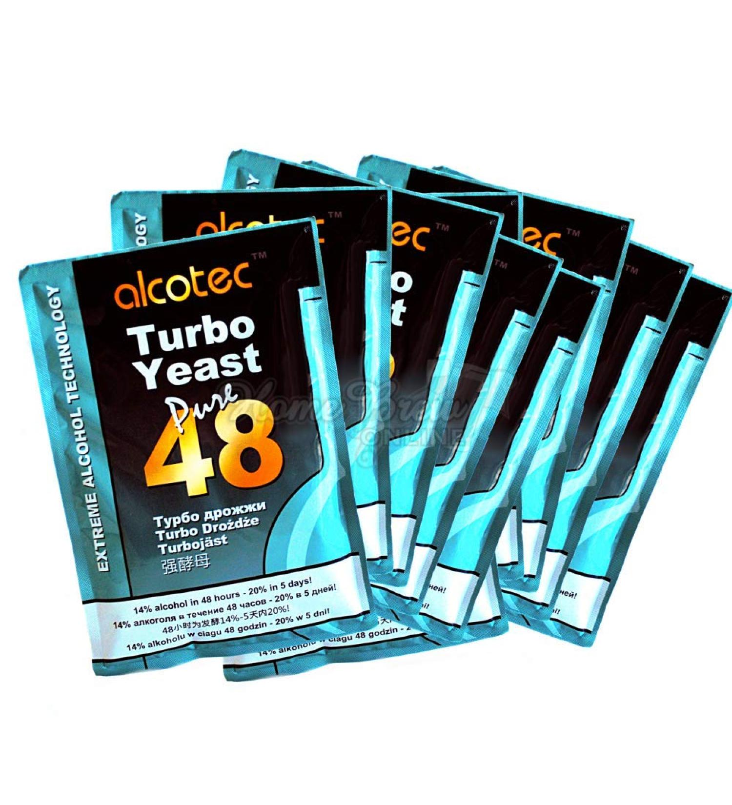 Levure rapide Alcotec - Agit en 48 h - Permet d'obtenir un volume d'alcool de 20 % en 5 jours 10 Packungen
