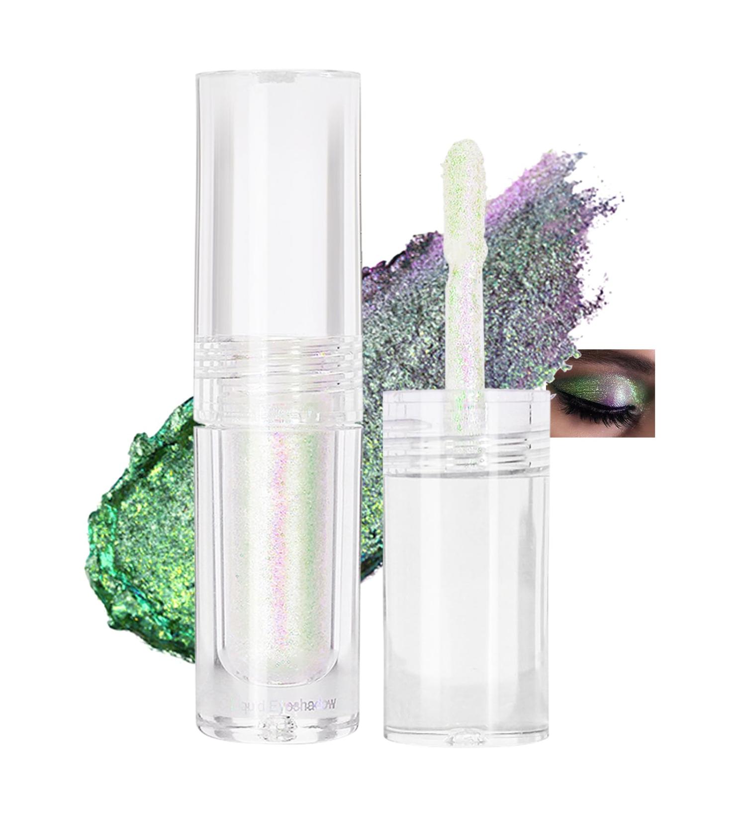 Jutqut Liquid Glitter Eyeshadow Liquid Glitter Eyeshadow Metallic Finish Waterproof Long Lasting with Highlighter Shimmer Eye Makeup Long Lasting - Buy Online on GoSupps.com