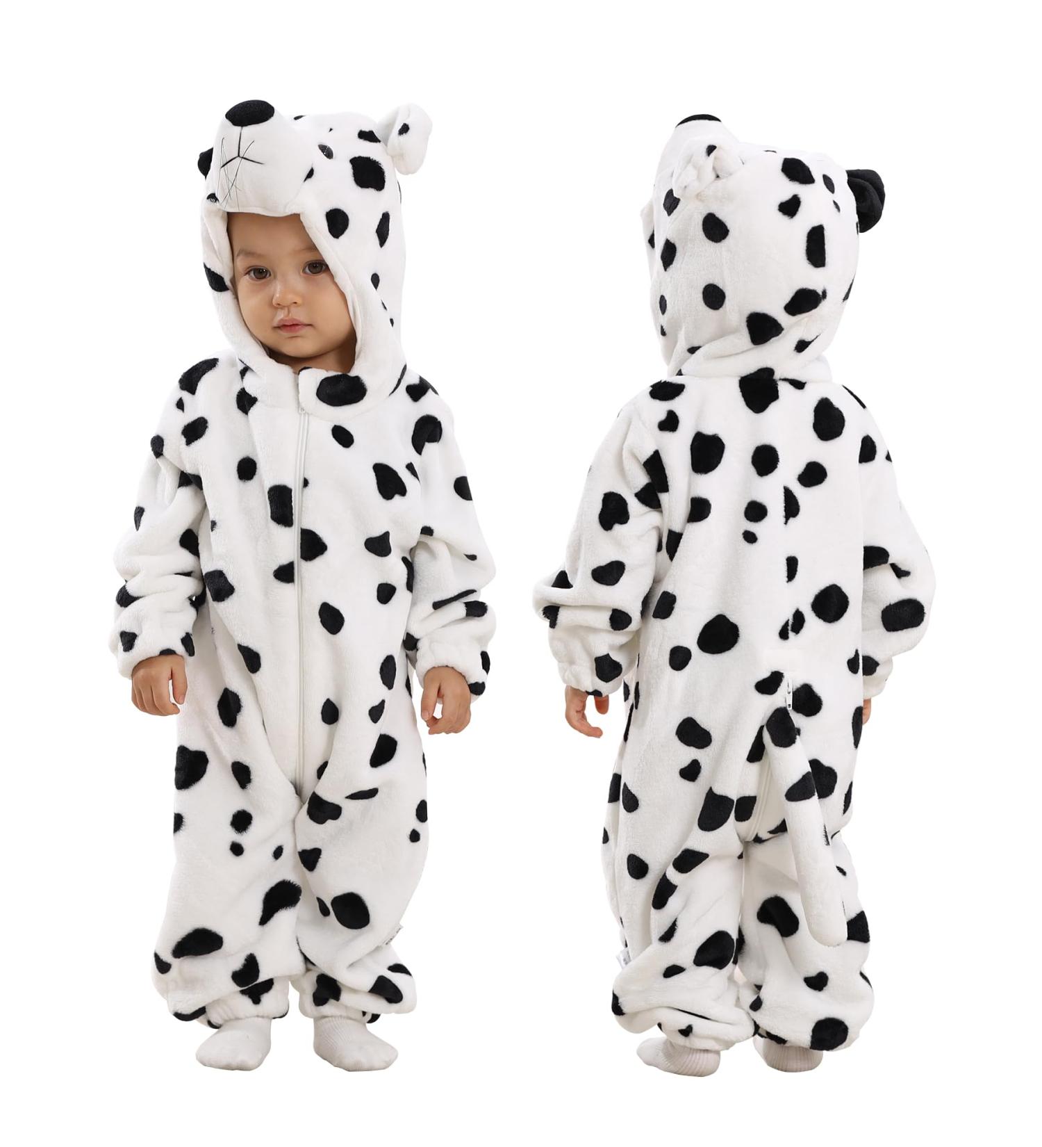 Doladola Unisex Baby Toddler Romper Jumpsuit | Hooded Cartoon Sleepsuit | 12-18 Months | Snow Leopard Print - Buy Online on GoSupps.com