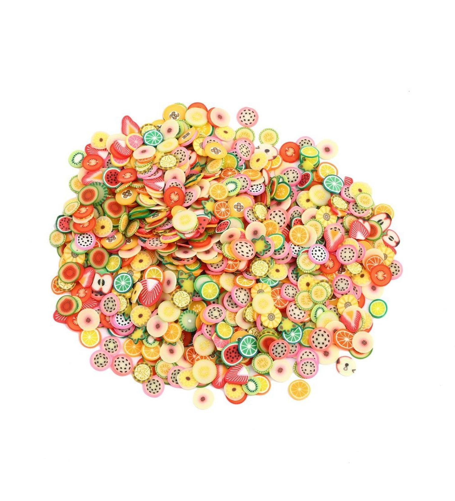 Polymer Clay Beads Fruit Smiley Handmade Beads 1000pcs DIY Fruit Polymer Clay Slices Nail Art Sticker Tip Decorations 5-7mm - Buy Online on GoSupps.com