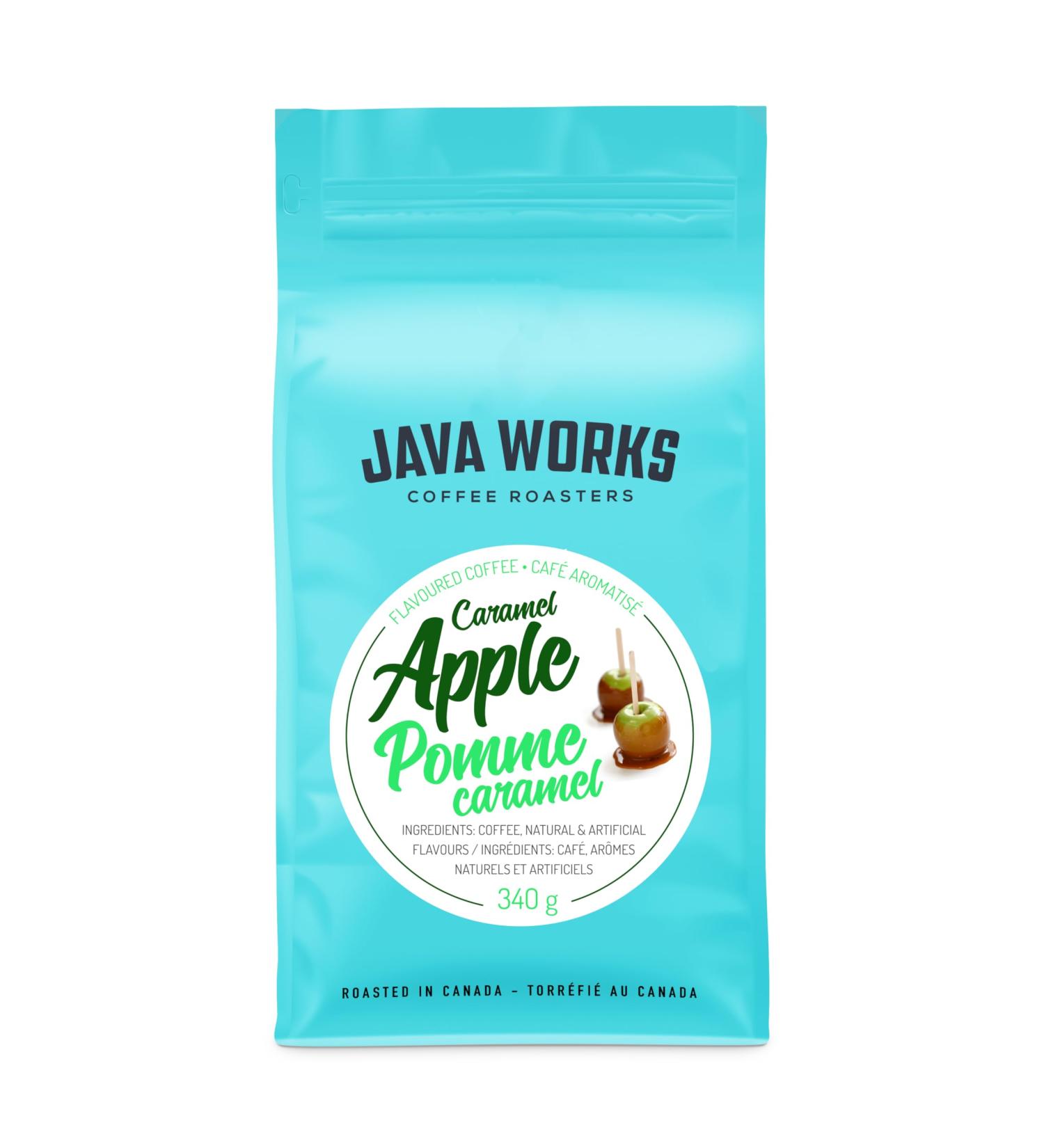 Java Works Coffee - Caramel Apple Flavoured Coffee | 340 grams | Medium Roast | Whole Bean Caramel apple 340 g (Pack of 1) - Buy Online on GoSupps.com
