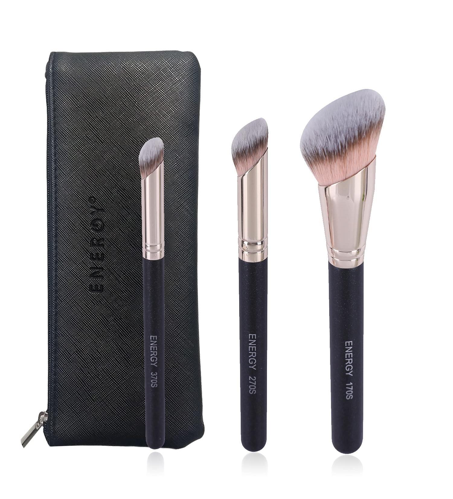 Buy Energy 3-in-1 Makeup Brush Set with Travel Bag | Foundation & Concealer Brushes | Perfect Gift for Women - $44.76 - Buy Online on GoSupps.com