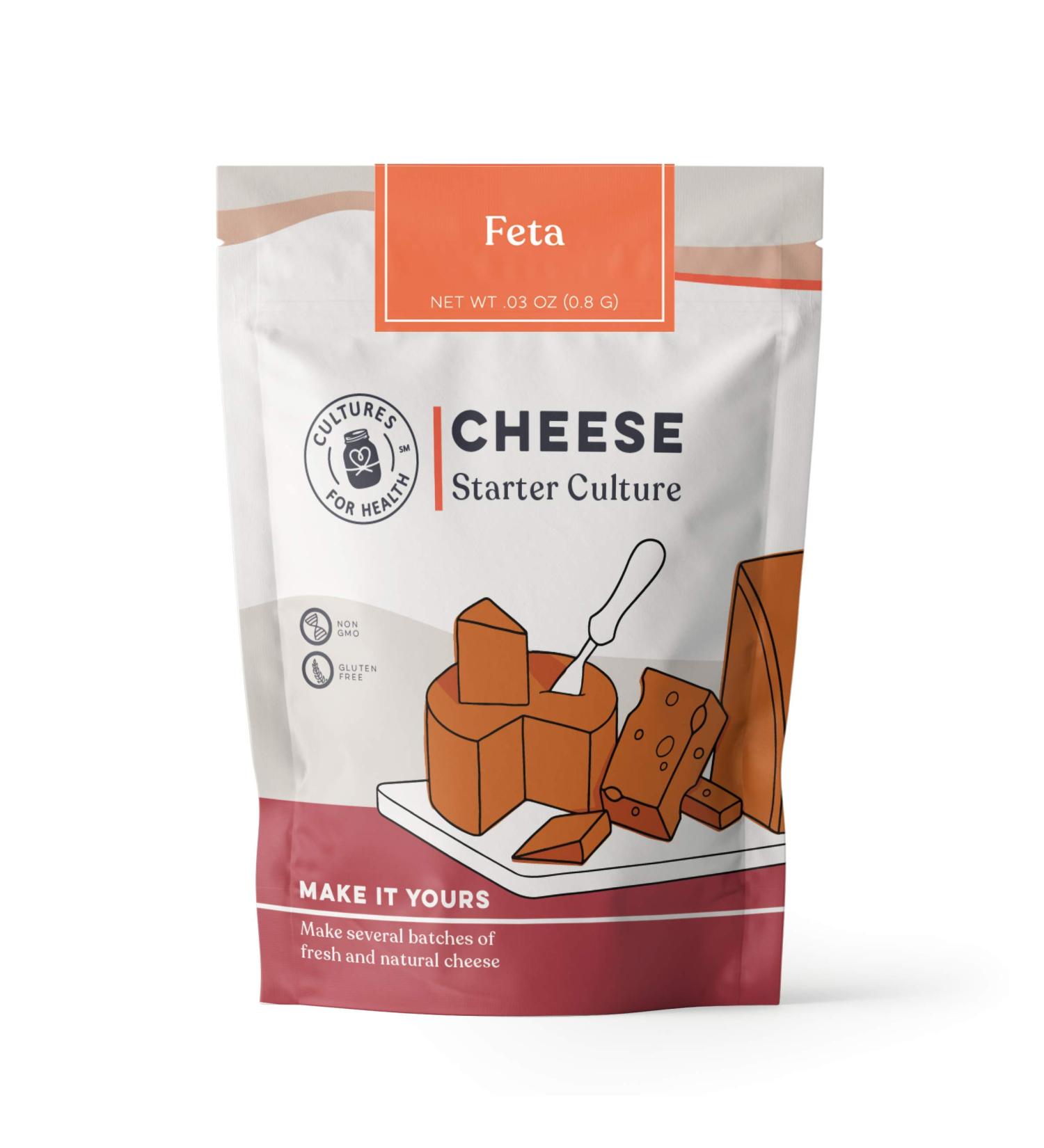 Cultures for Health Feta Cheese Starter Culture - Tangy Homemade Cheese - Mesophilic, Non-GMO, Gluten-Free - 4 Packets - Buy Online on GoSupps.com