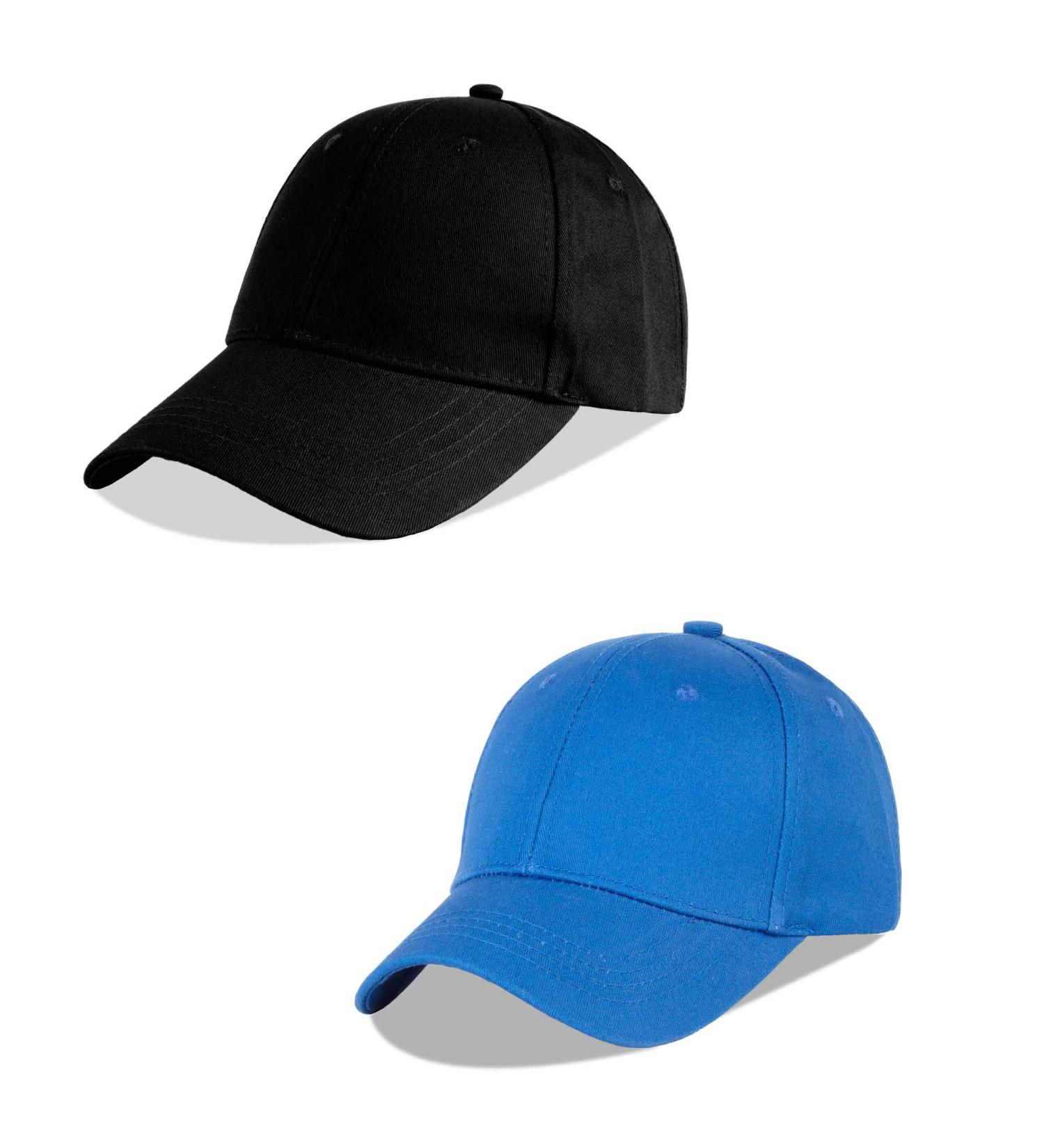 LANGZHEN 100% Cotton Kids Plain Baseball Cap Hat - Adjustable Sun Hat for Girls Boys 1-2 Years, Black+Blue - Buy Online on GoSupps.com