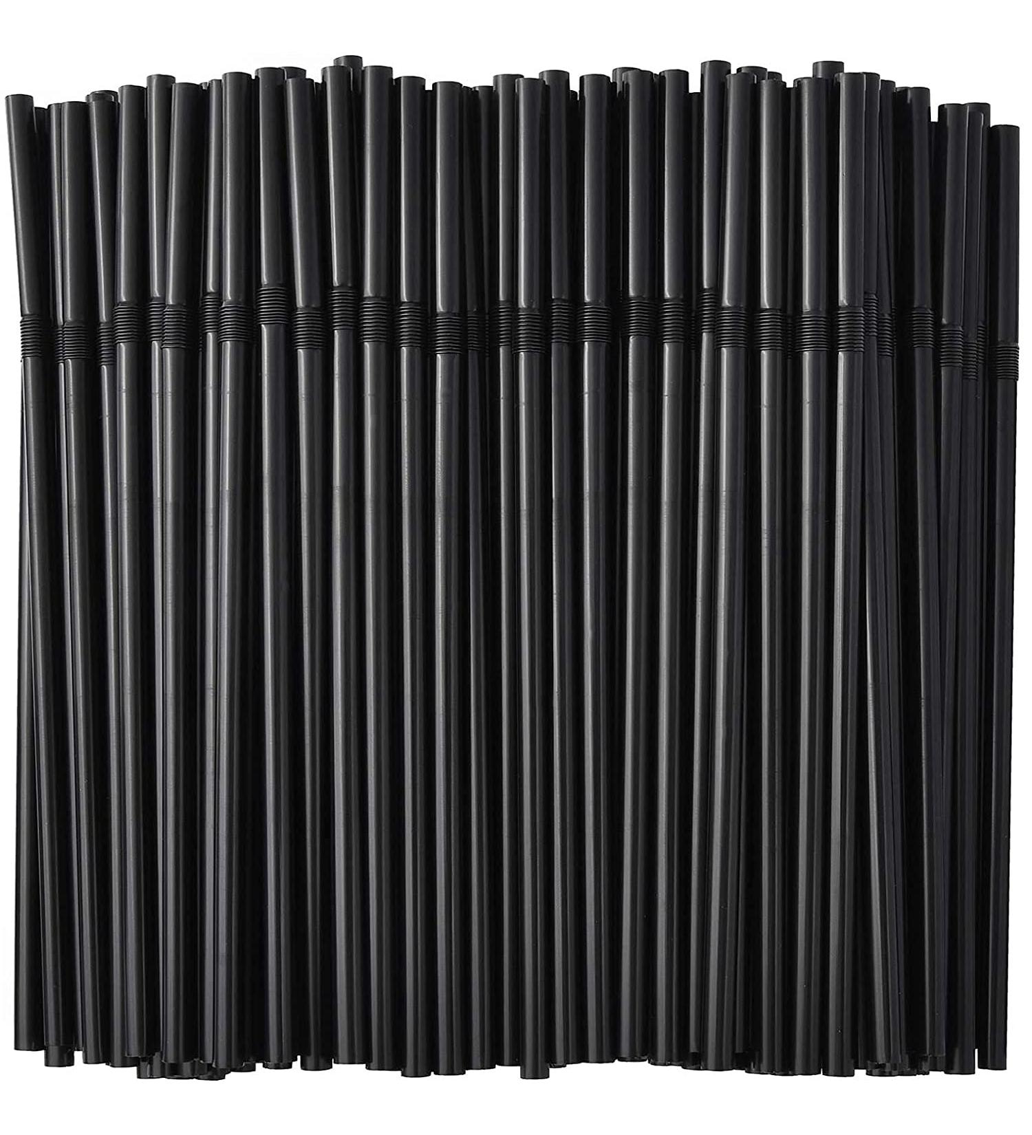 ALINK 500-Pack Black Flexible Drinking Straws - 7.75 Plastic Bendy Straws (Disposable) | Pack of 500 - Buy Online on GoSupps.com