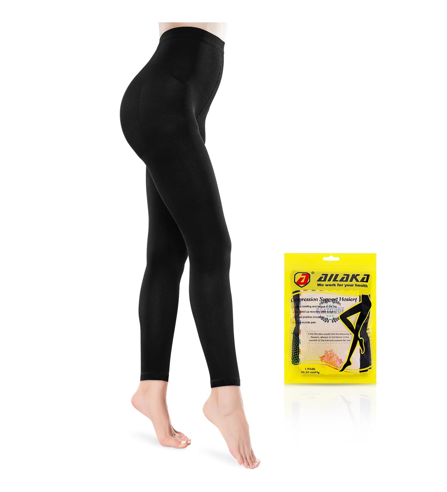 Ailaka Compression Pantyhose 20-30mmHg Medical Graduated Support Tights - X-Large Black (1 Pair) - Buy Online on GoSupps.com