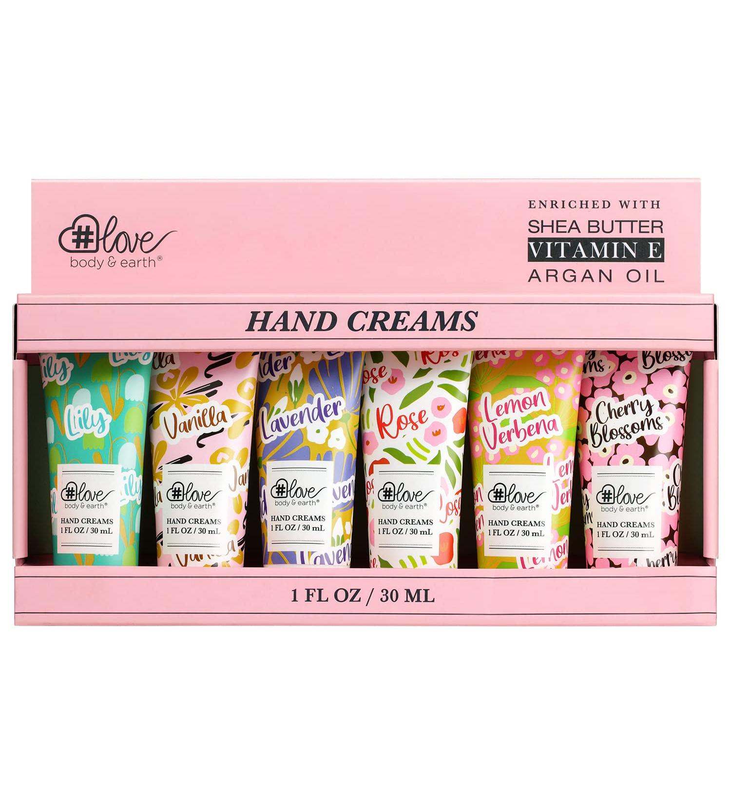 Body & Earth #Love 6-TLG Hand Cream Gift Set | Best Moisturizer for Very Dry Hands | 6 Flower Scents | Perfect Birthday & Girlfriend Gifts - Buy Online on GoSupps.com