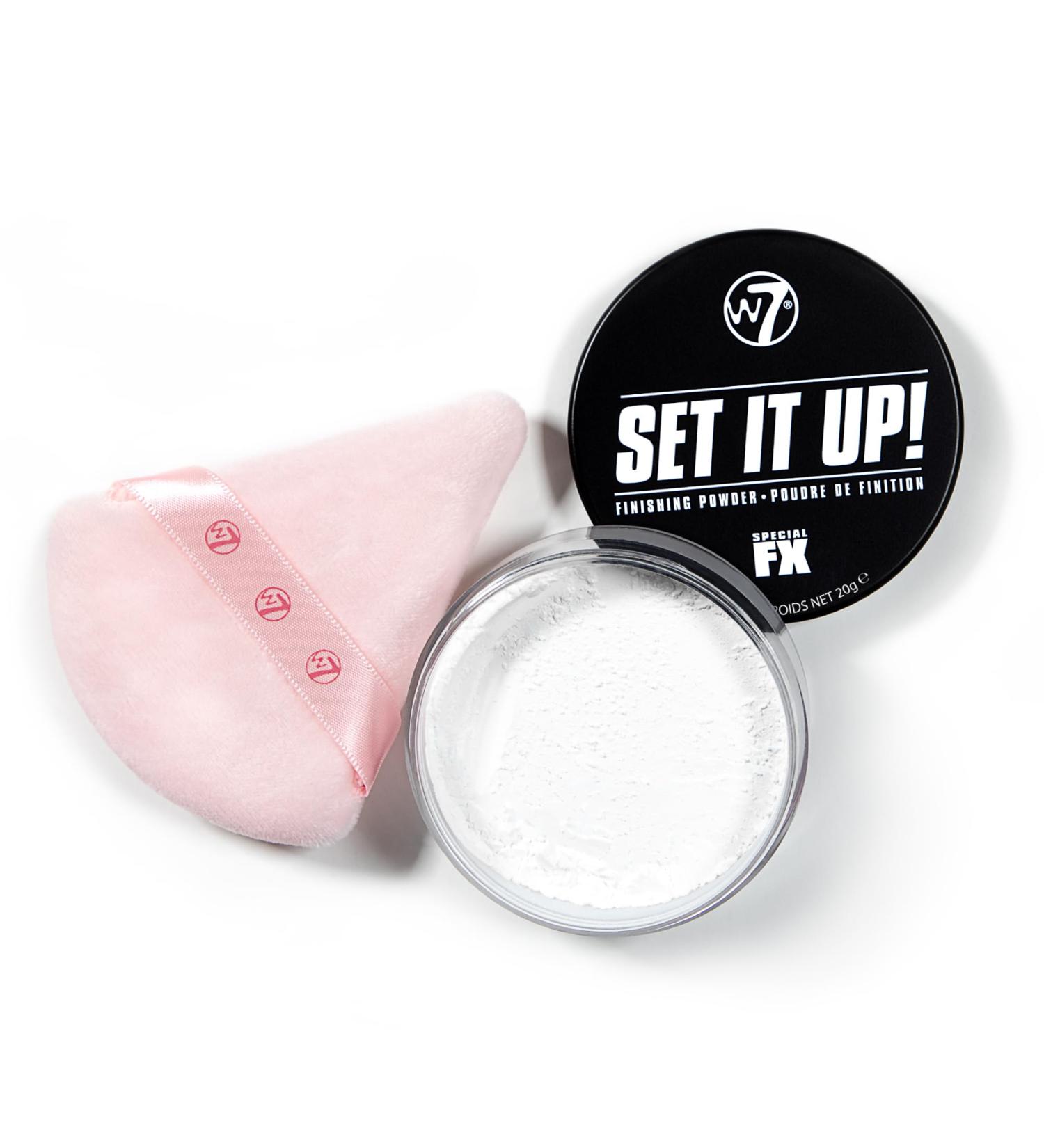 W7 Set It Up! Poudre Libre Fixante & Houpette Pr cision Poudre Translucide Ultra L g re & Puff Doux pour un Fini Mat Flawless Application Facile & Sans Traces pour Tous les Fans de Makeup - Buy Online on GoSupps.com