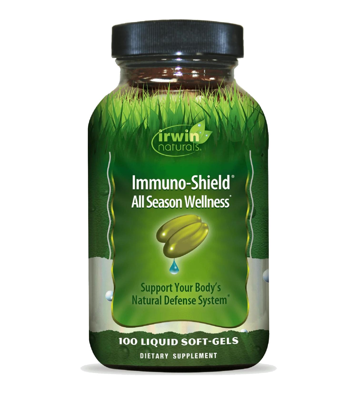Irwin Naturals Immuno-Shield All Season Wellness for Body's Natural Defense System - 100 Liquid Softgels - Buy Online on GoSupps.com