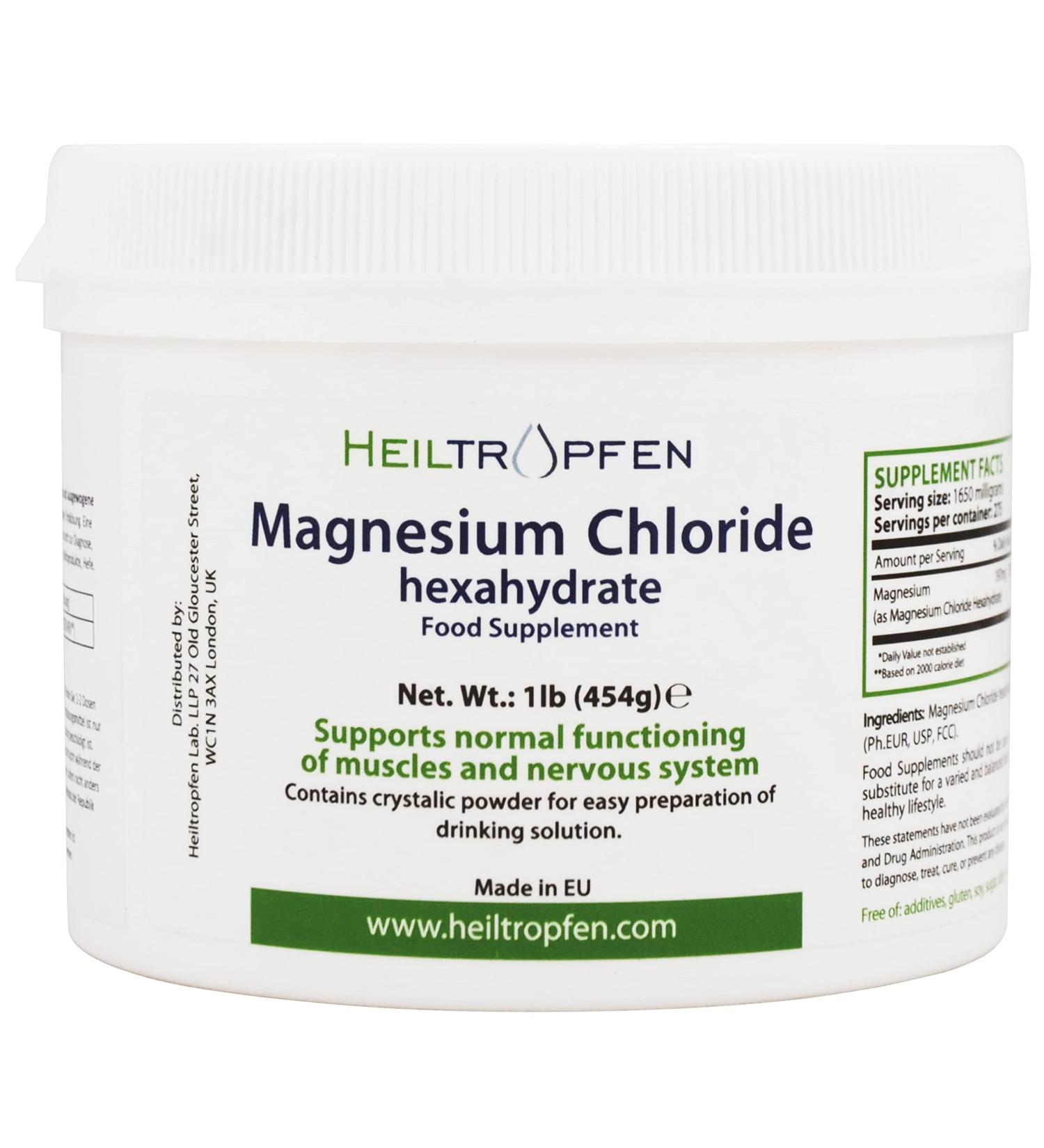 1lb Magnesium Chloride Hexahydrate Crystal Powder - Pharmaceutical Grade, Pure Ph. EUR. BP USP 100% - Heiltropfen - Buy Online on GoSupps.com