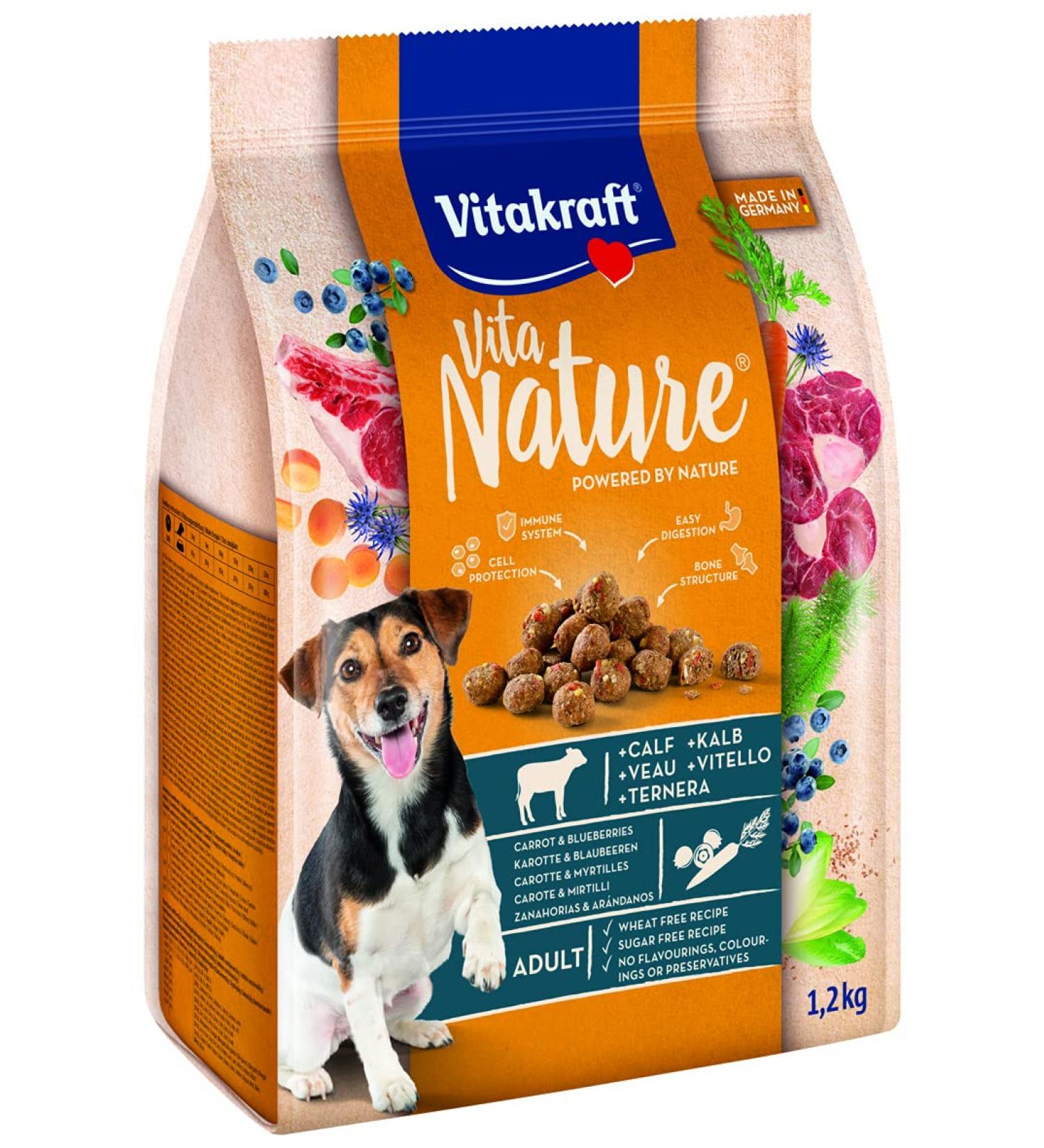 Vitakraft Vita Nature - Premium Dog Food with Veal Carrots and Blueberries Flavor - 1.2 kg - Buy Online on GoSupps.com